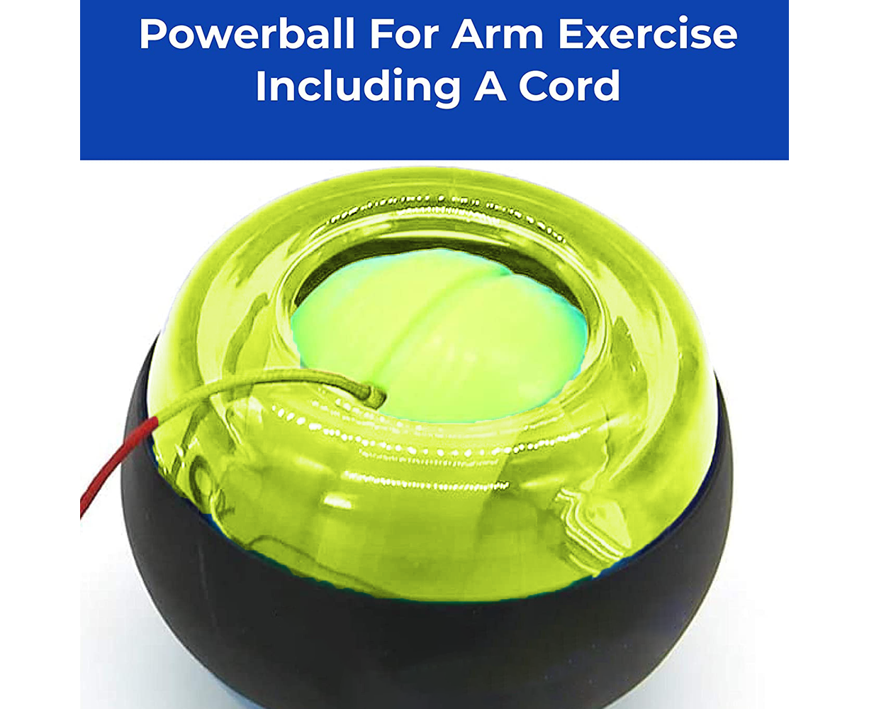 Metal Core Wrist Exerciser Wrist Strengthener Gyro Ball with LED Light - Green - Image 6
