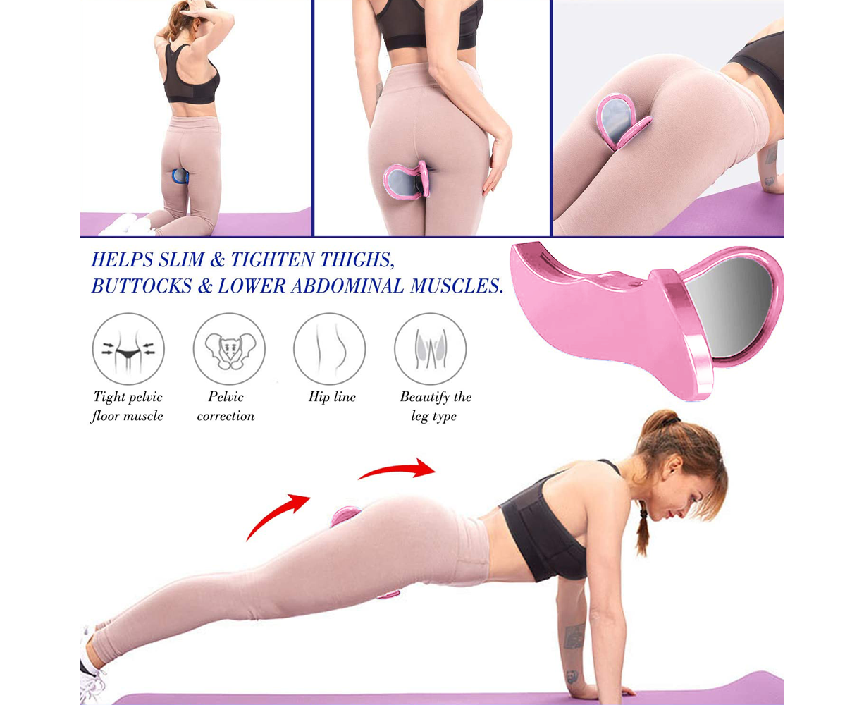 Pelvis Floor Muscle Medial Exerciser Hip Muscle&Inner Thigh Trainer Correction Beautiful Buttocks for Women - Pink - Image 3