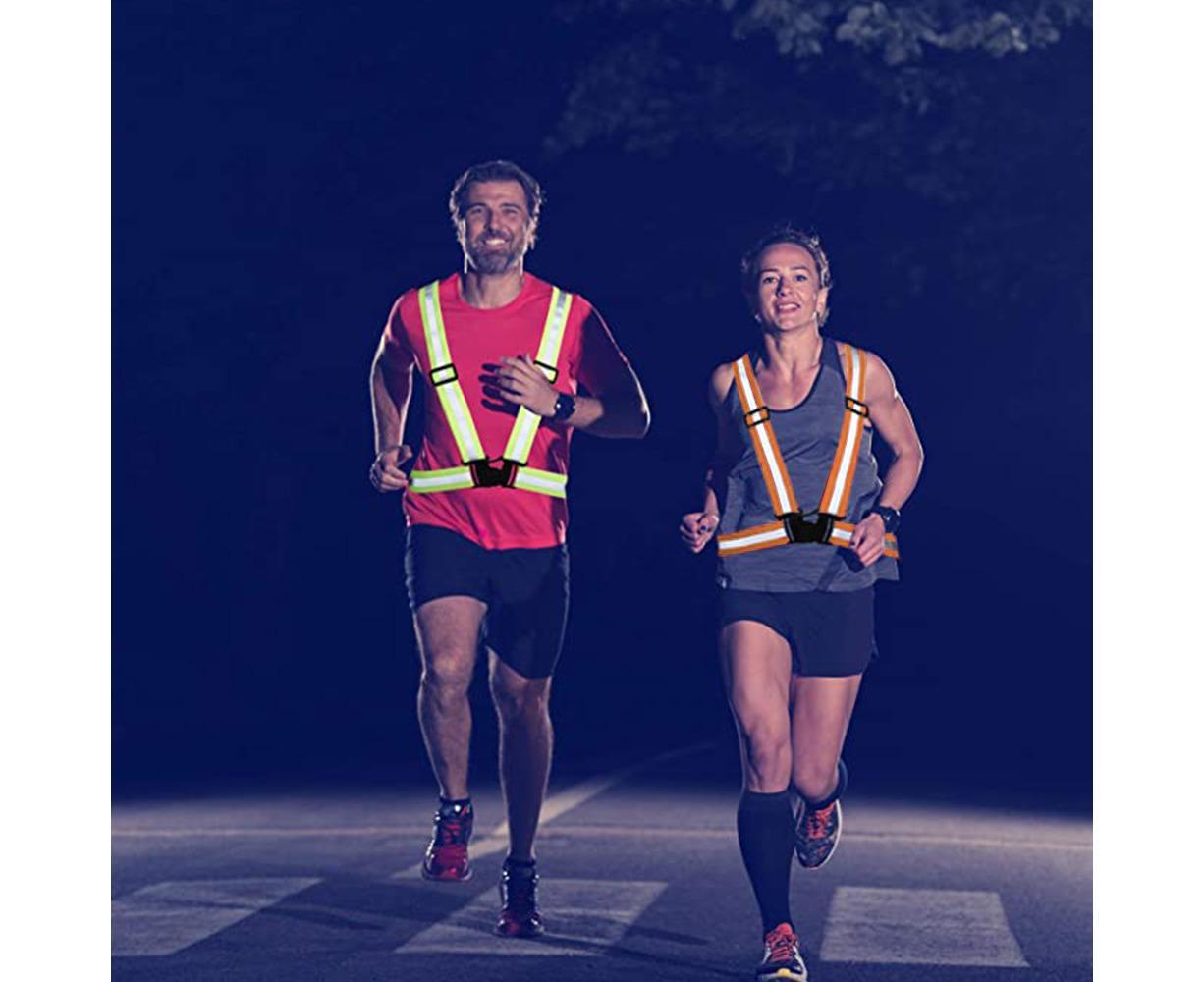 Reflective Gear with Hi-Visibility Bands for Running Jogging,Walking,Cycling - Orange - Image 3