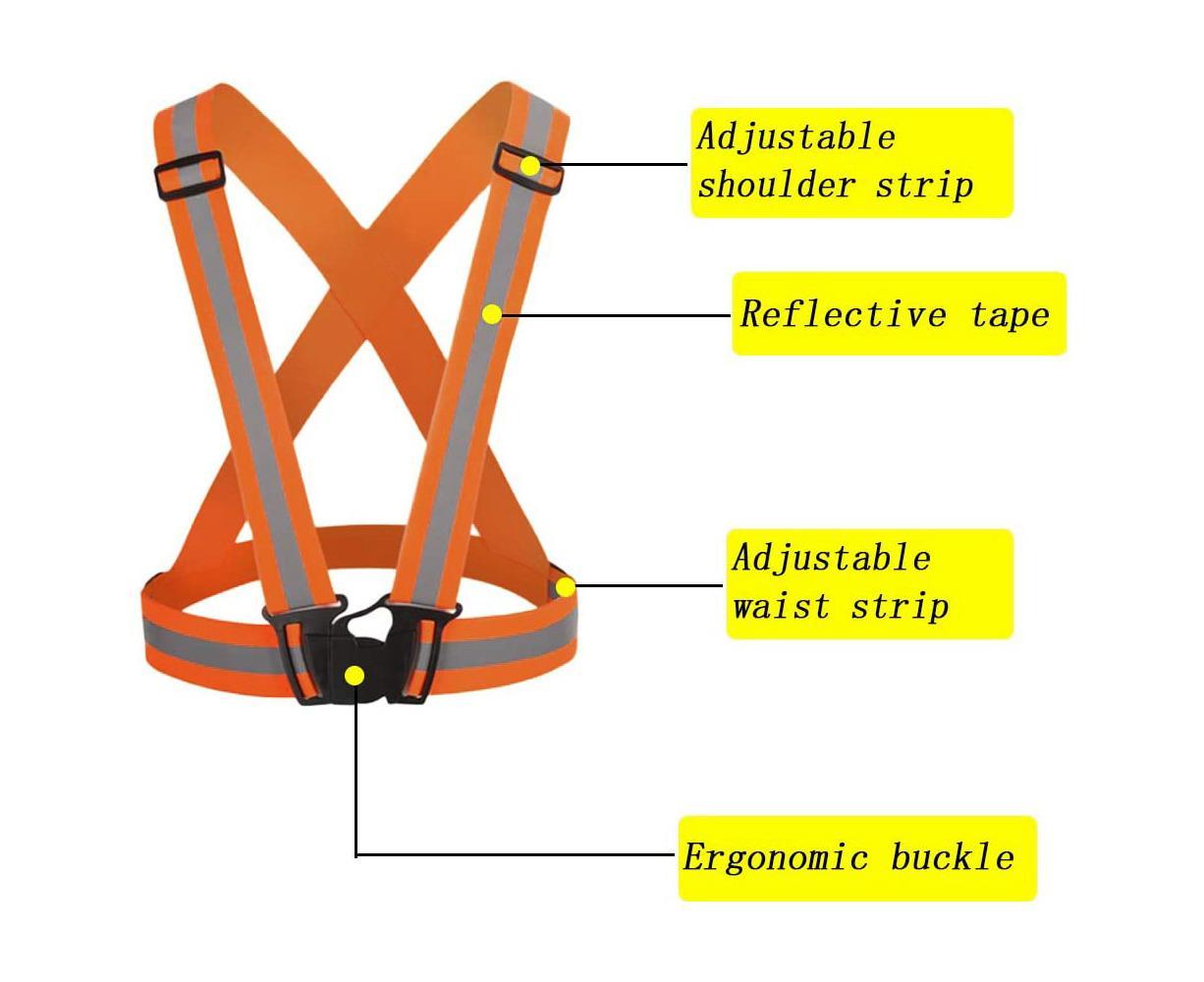 Reflective Gear with Hi-Visibility Bands for Running Jogging,Walking,Cycling - Orange - Image 7