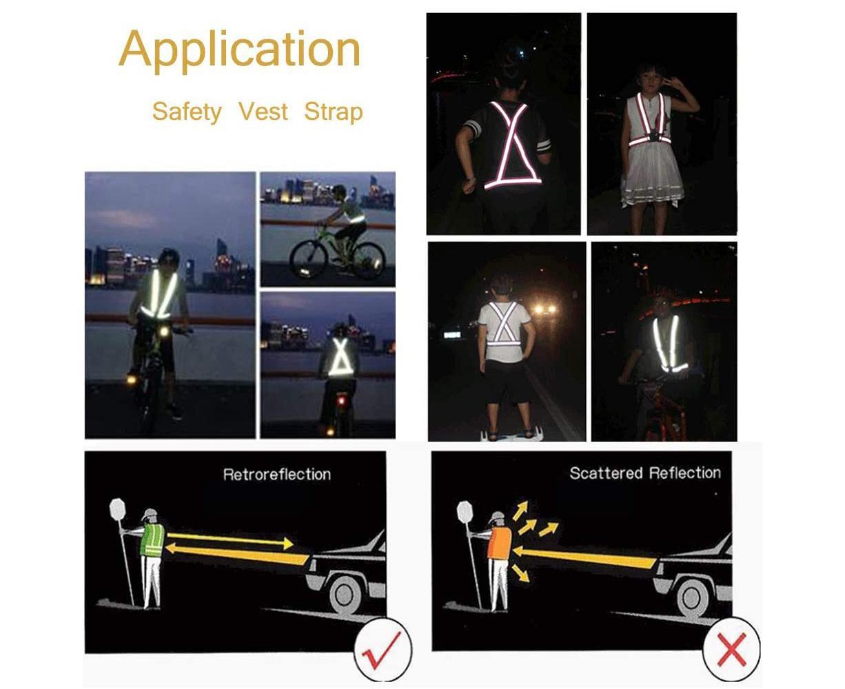 Reflective Gear with Hi-Visibility Bands for Running Jogging,Walking,Cycling - Orange - Image 8
