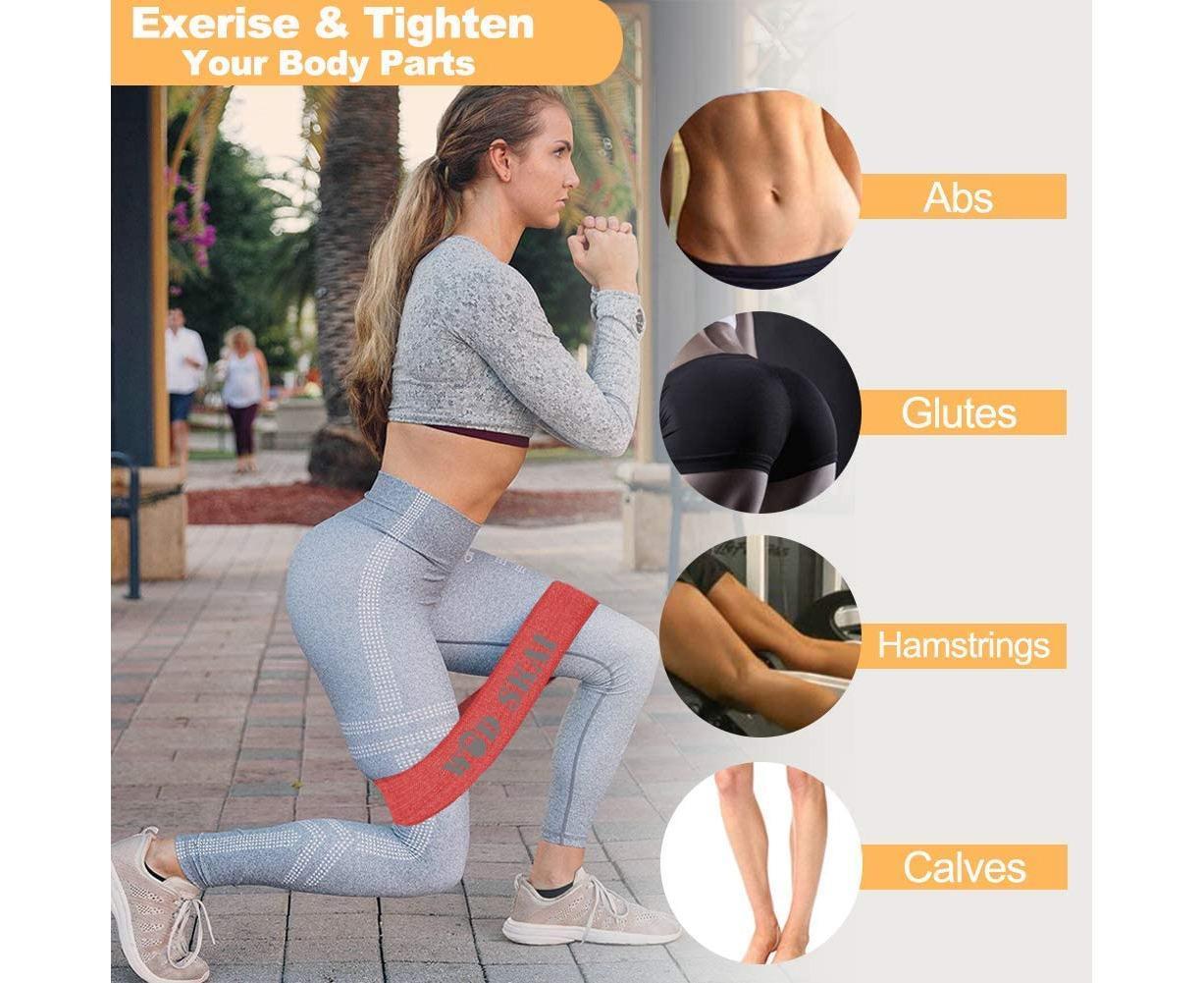 Resistance Exercise Fabric Bands, Non-Slip Booty Workout Bands for Legs & Butt and Glutes, 5 Levels Fitness Training Bands - Image 4