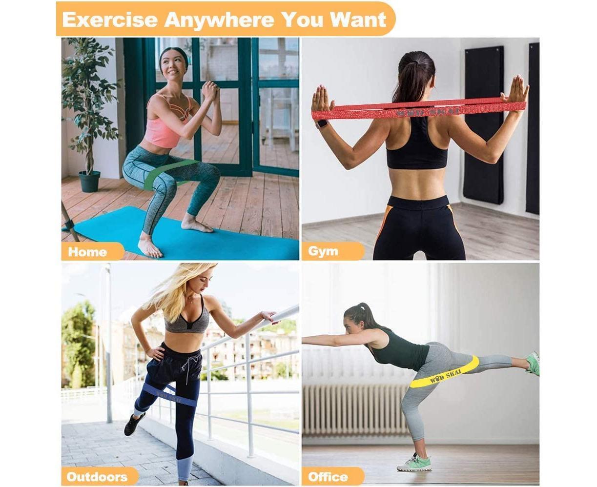 Resistance Exercise Fabric Bands, Non-Slip Booty Workout Bands for Legs & Butt and Glutes, 5 Levels Fitness Training Bands - Image 5