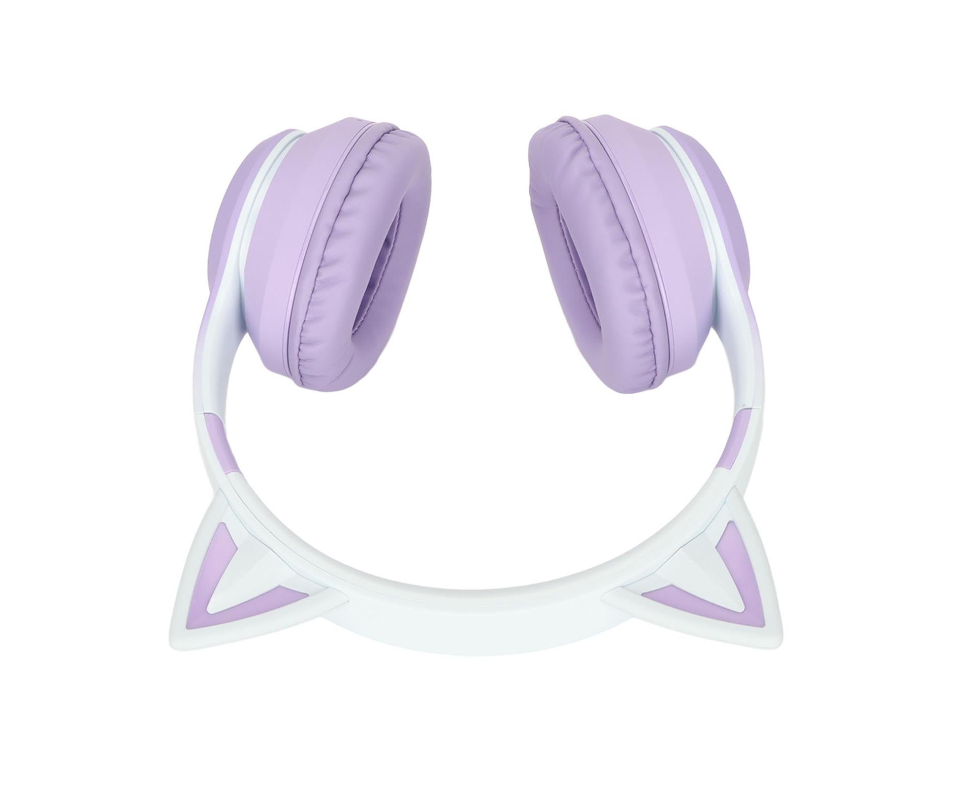 Cat Ear Bluetooth Gaming Headphones Wireless Foldable Music Headset with LED Light Detachable Microphone 3.5mm Cable Purple - Image 6