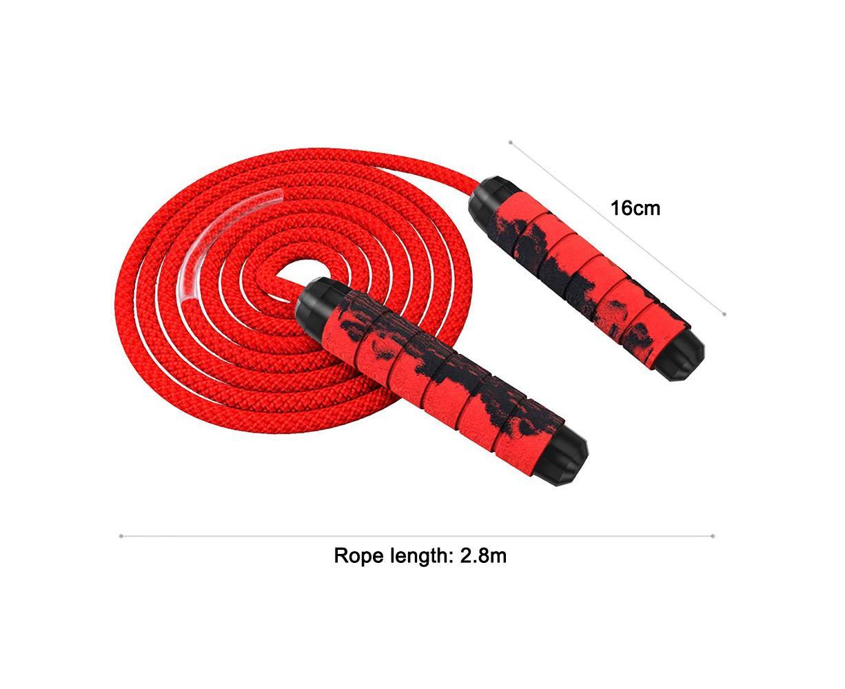 Weighted Jump Rope for Adult Fitness - Long for Cardio Exercise Workouts, Non-Slip Handles - Red - Image 5