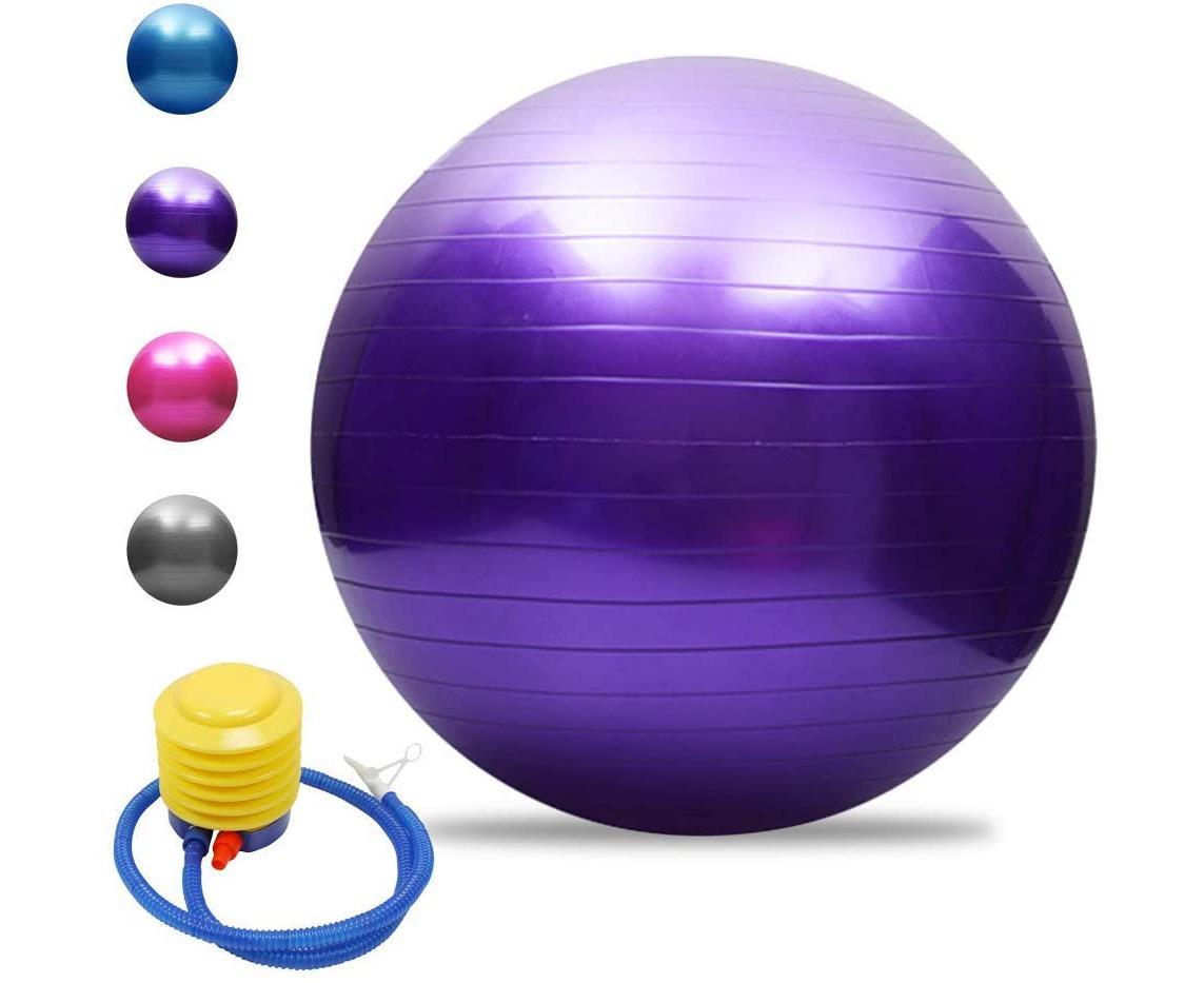 Yoga ball, anti-burst, thickened, stability, balance ball, pilates, barre, physiotherapy, exercise ball, gift, air pump - Diameter 65 cm - Image 1