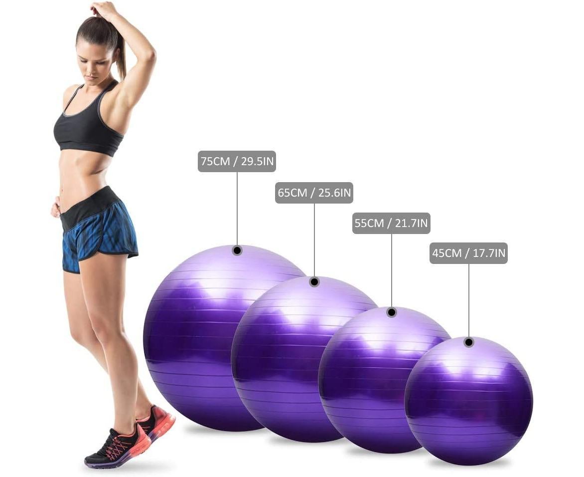 Yoga ball, anti-burst, thickened, stability, balance ball, pilates, barre, physiotherapy, exercise ball, gift, air pump - Diameter 65 cm - Image 4
