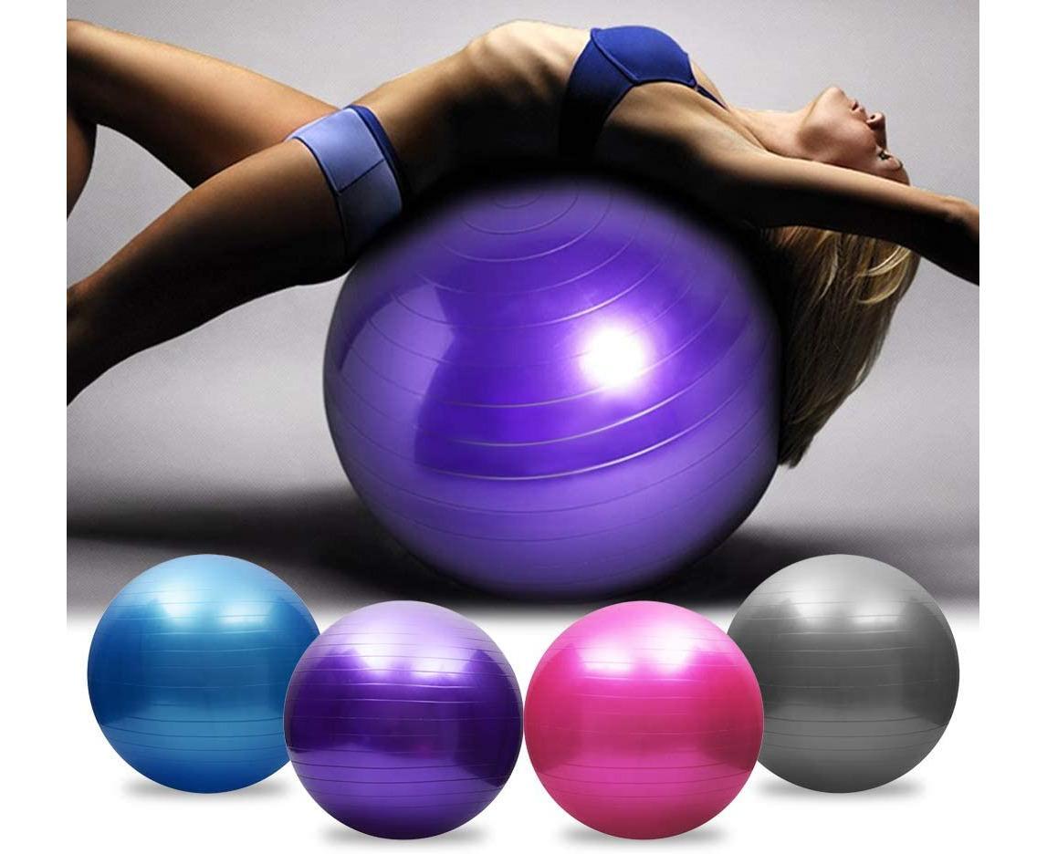 Yoga ball, anti-burst, thickened, stability, balance ball, pilates, barre, physiotherapy, exercise ball, gift, air pump - Diameter 65 cm - Image 5
