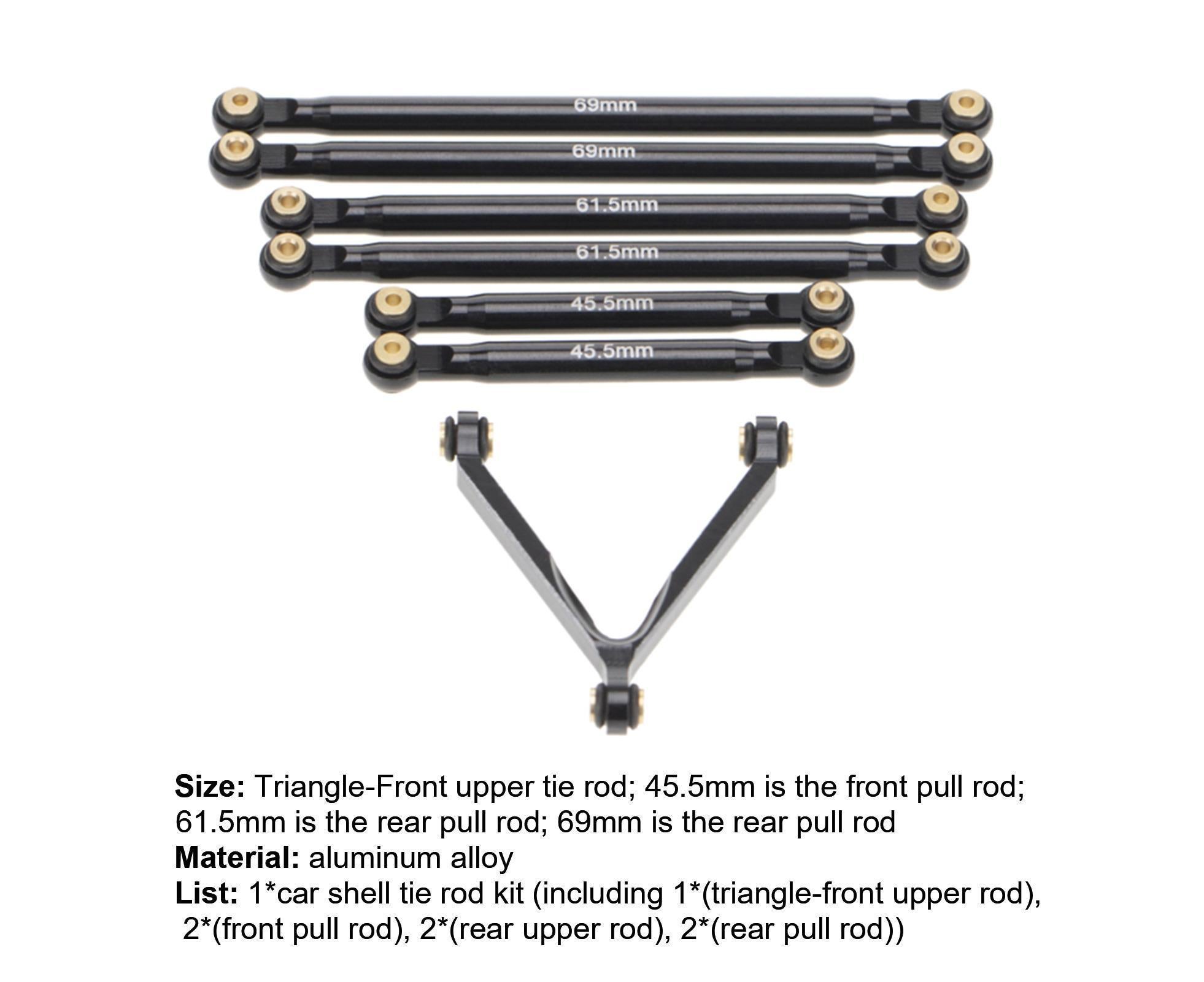 1 Set Tie Rod Kit Upgrade Replacement Black Perfect Matching Rod Link Linkage Kit for Axial SCX24 Accessories - Image 8