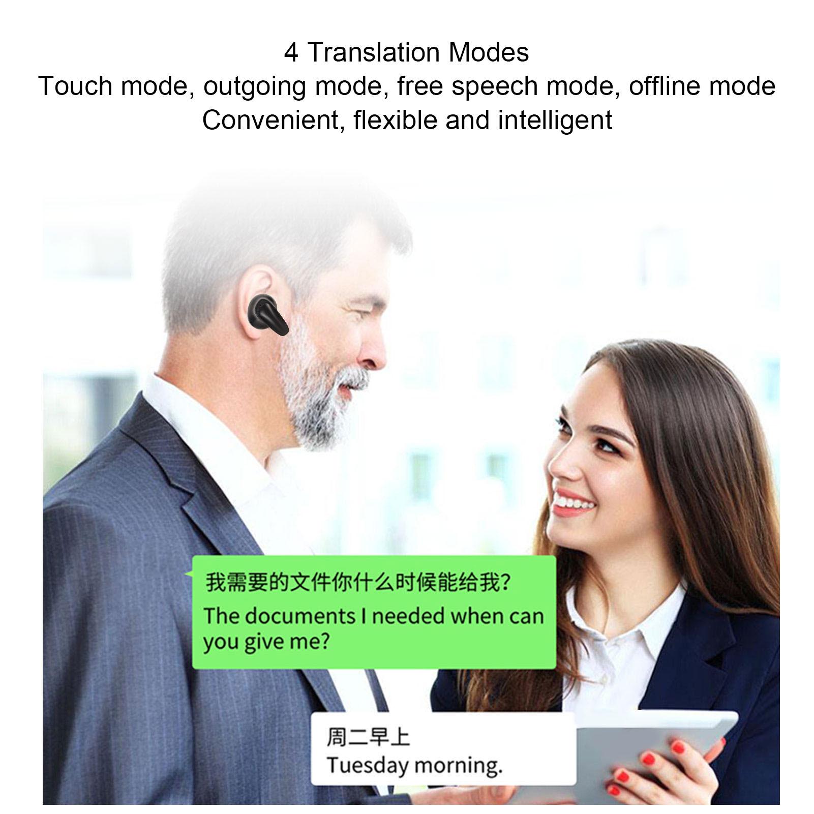 Bluetooth Translator Earbuds Noise Reduction 74 Languages 70 Accents Wireless Translator Earbuds with Digital Display Black - Image 5