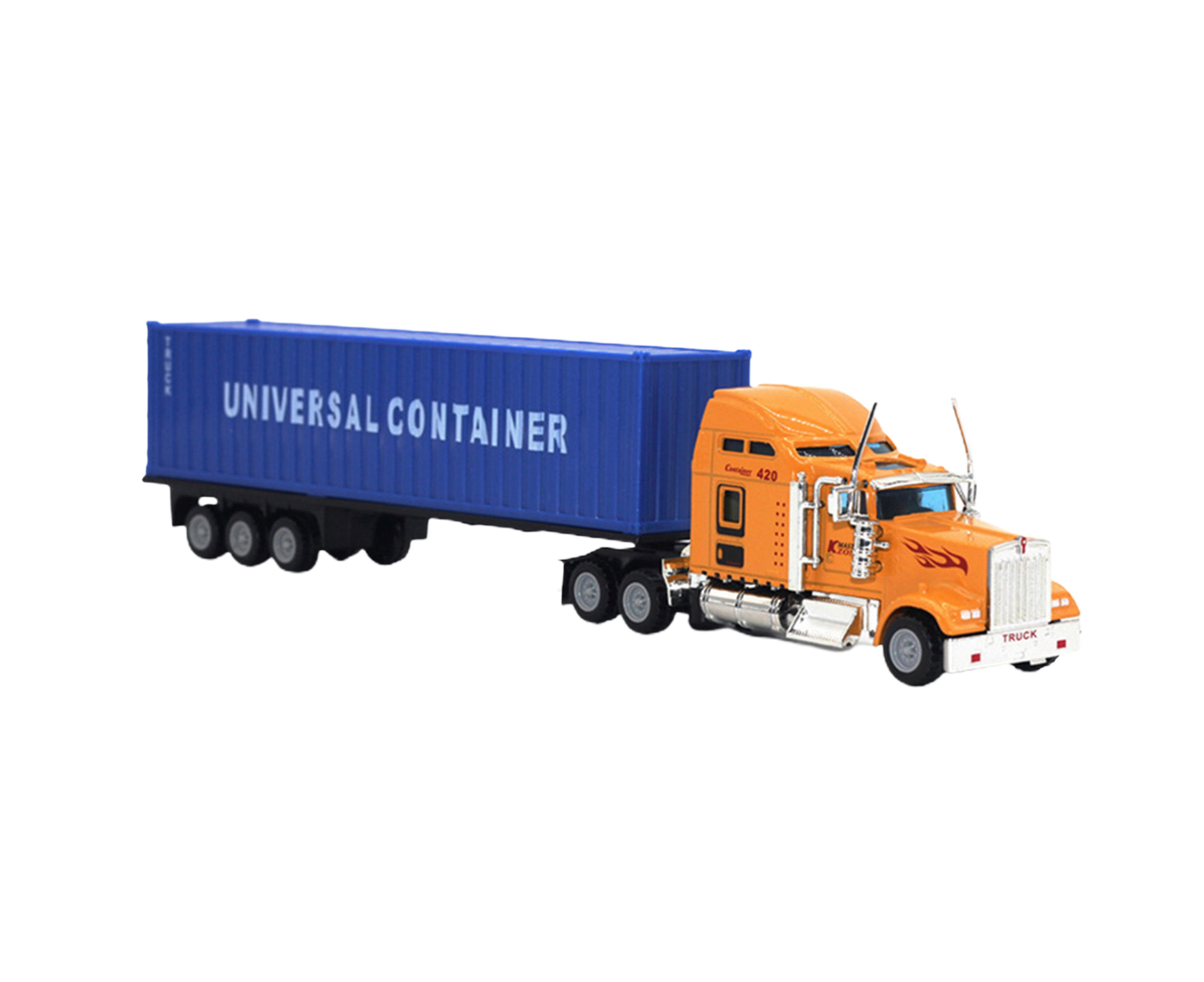 1:65 Alloy Truck Model Realistic Simulated Detailed American Super Long Transport Truck Model for Adults - Image 1