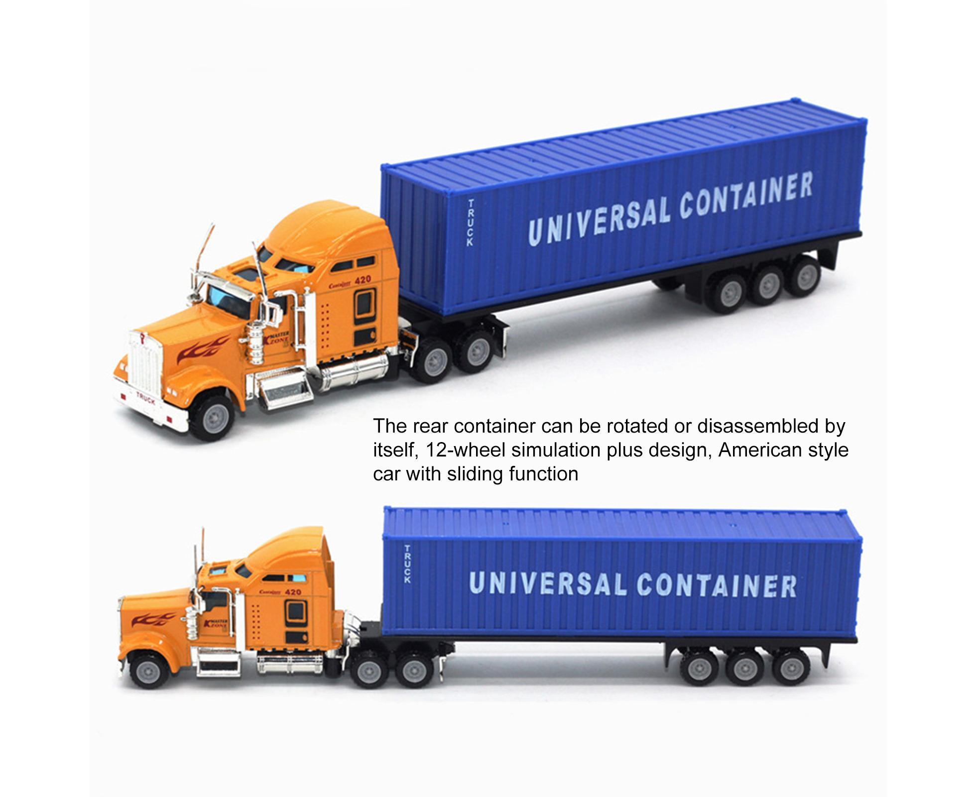 1:65 Alloy Truck Model Realistic Simulated Detailed American Super Long Transport Truck Model for Adults - Image 5