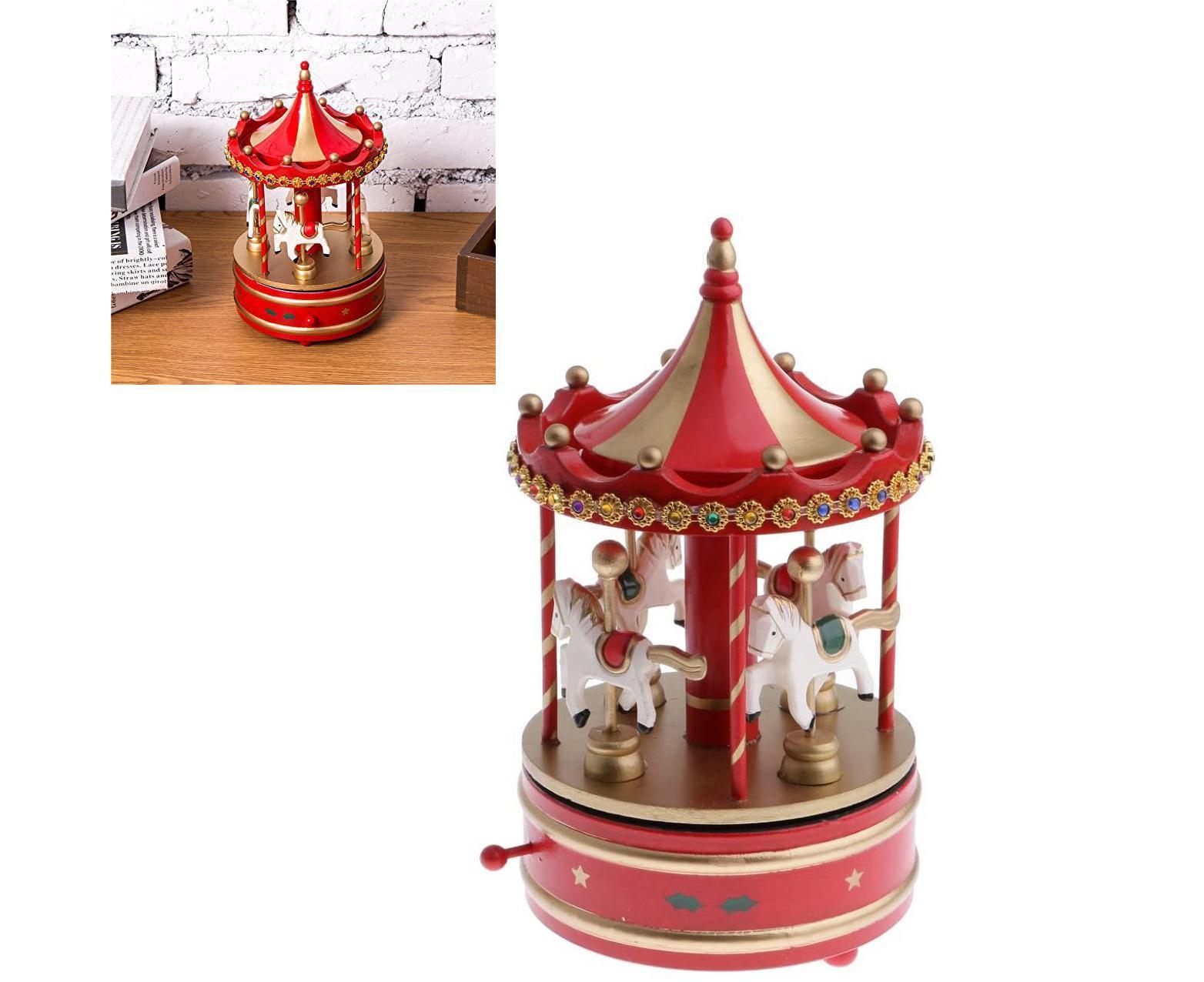 Carousel Music Box - Red Carousel Music Box - Image 3