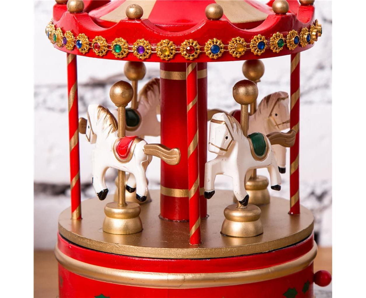 Carousel Music Box - Red Carousel Music Box - Image 8