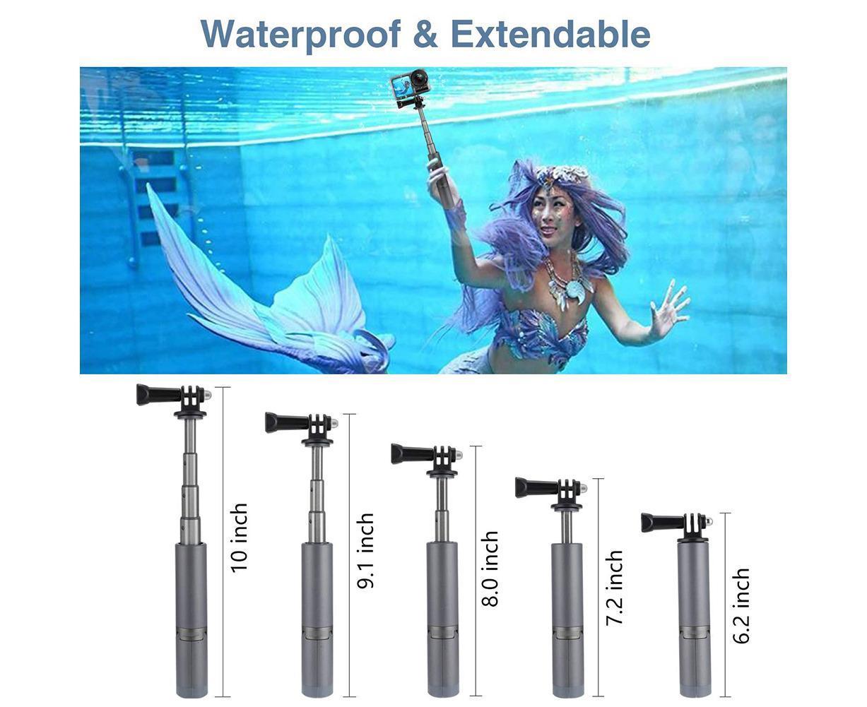 Portable Sport Camera Holder Stand Selfie Stick Mini Tripod for DJI OSMO Action Silver Grey - Image 7