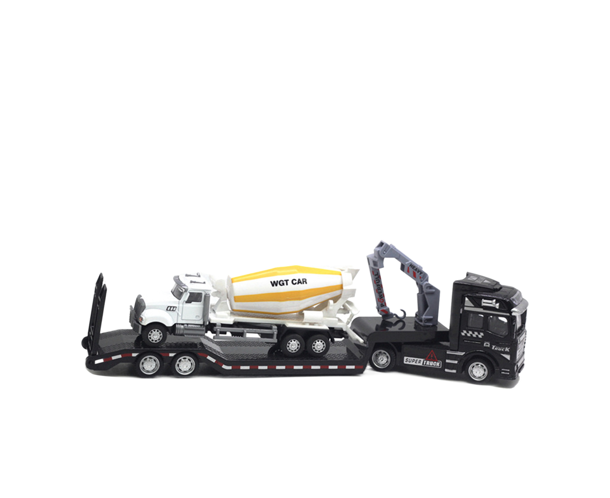 Pull-back Design Construction Trailer Model Moving Joints Detachable Head Construction Trailer Vehicle Model for Boy and Girls - Image 1