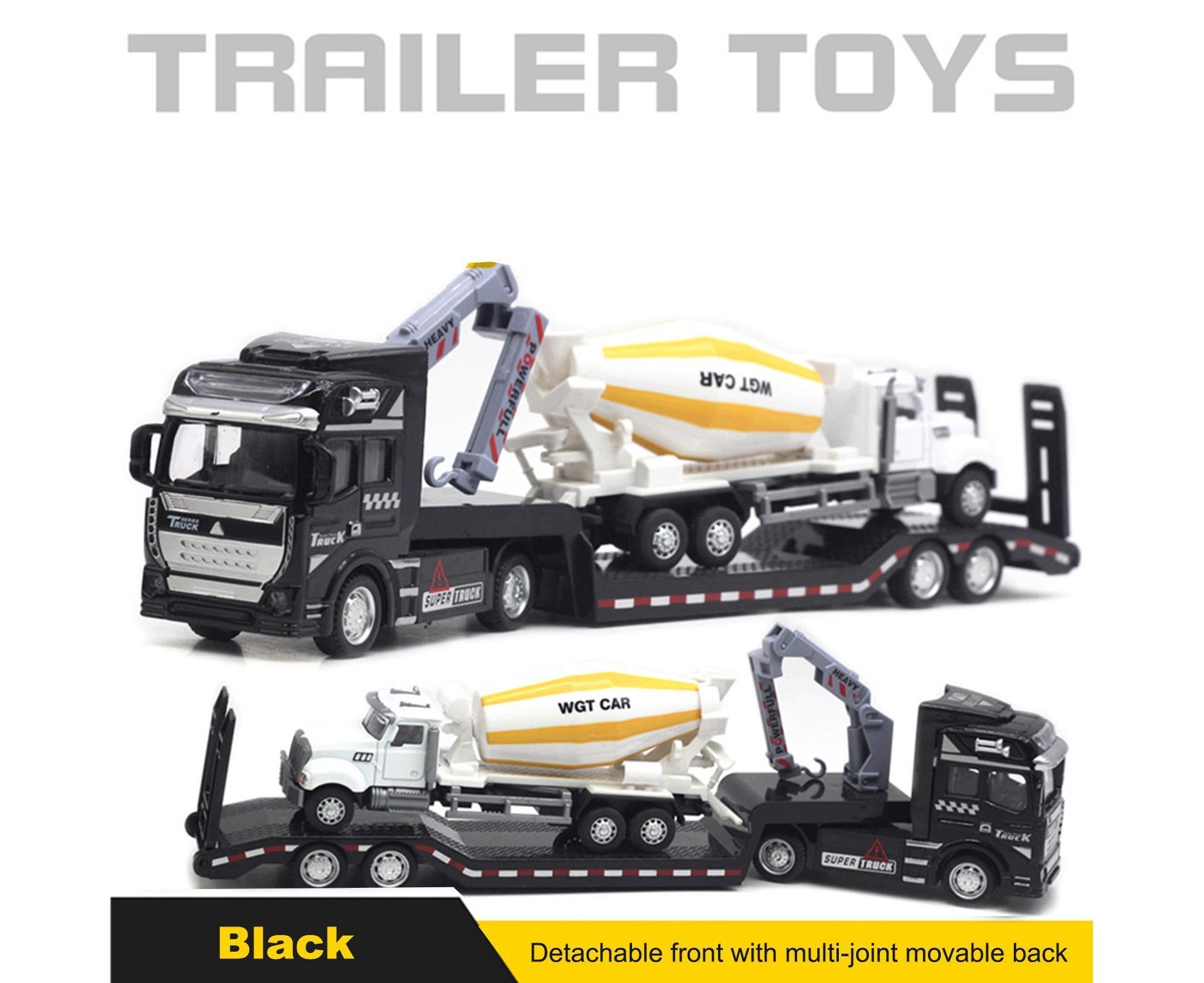 Pull-back Design Construction Trailer Model Moving Joints Detachable Head Construction Trailer Vehicle Model for Boy and Girls - Image 3