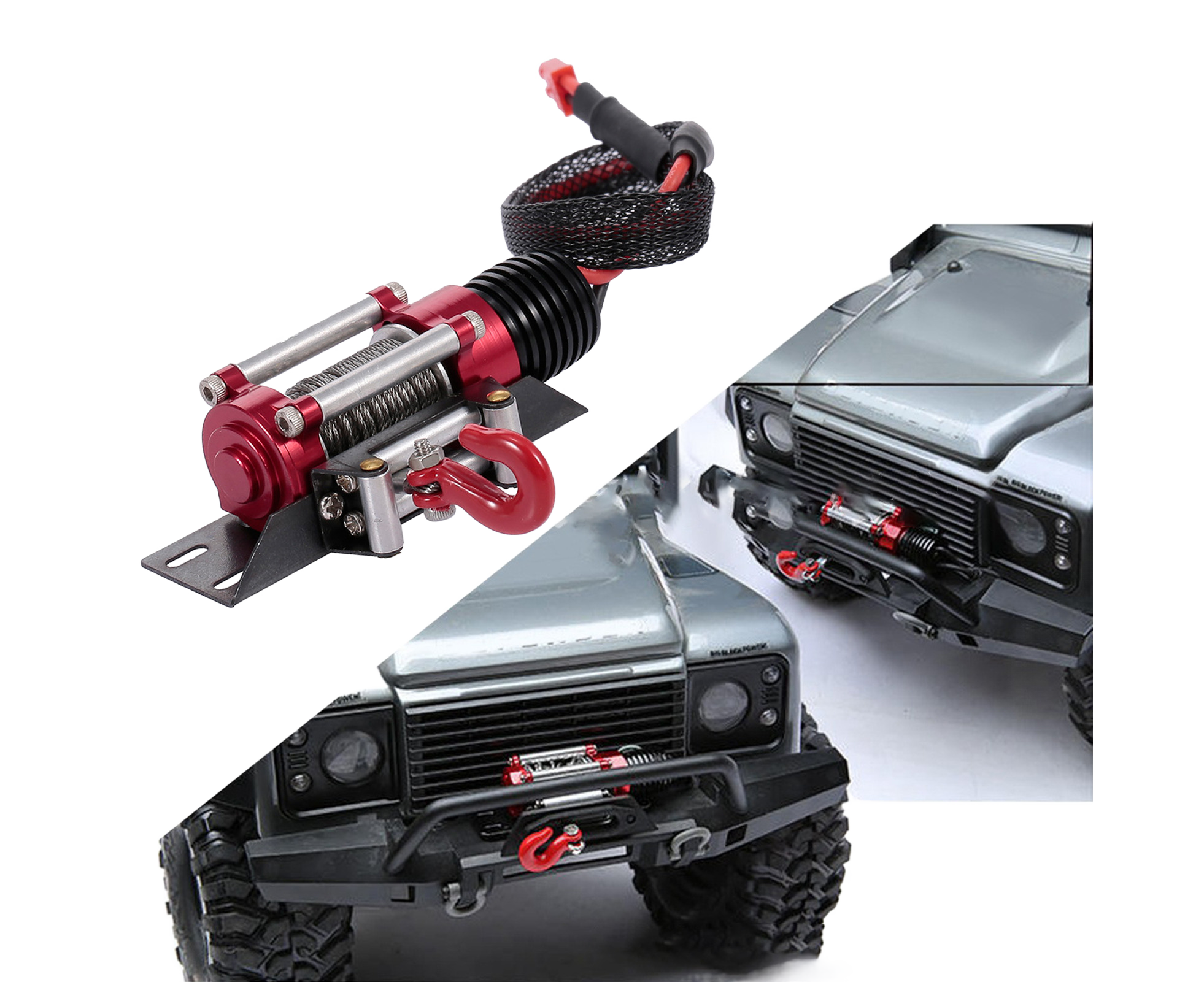 RC Car Winch Practical Durable Lightweight Creative Portable Replacement Metal 1/10 RC Car Automatic Crawler Winch Set - Image 1