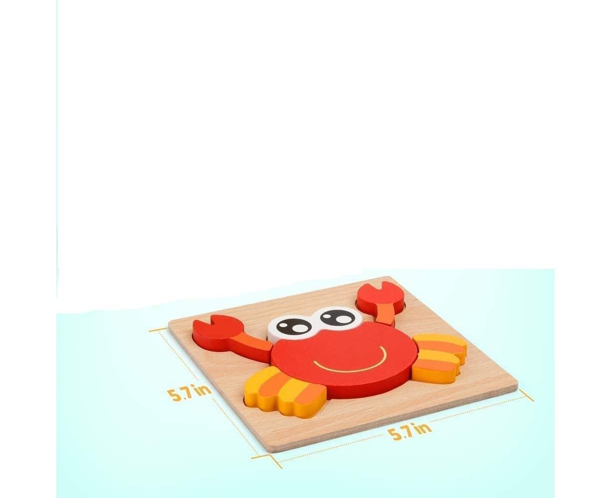Wooden Jigsaw Puzzle Set, 6 Pack Animal Shape Color Montessori Toy, Fine Motor Skill Early Learning Gift - Image 4