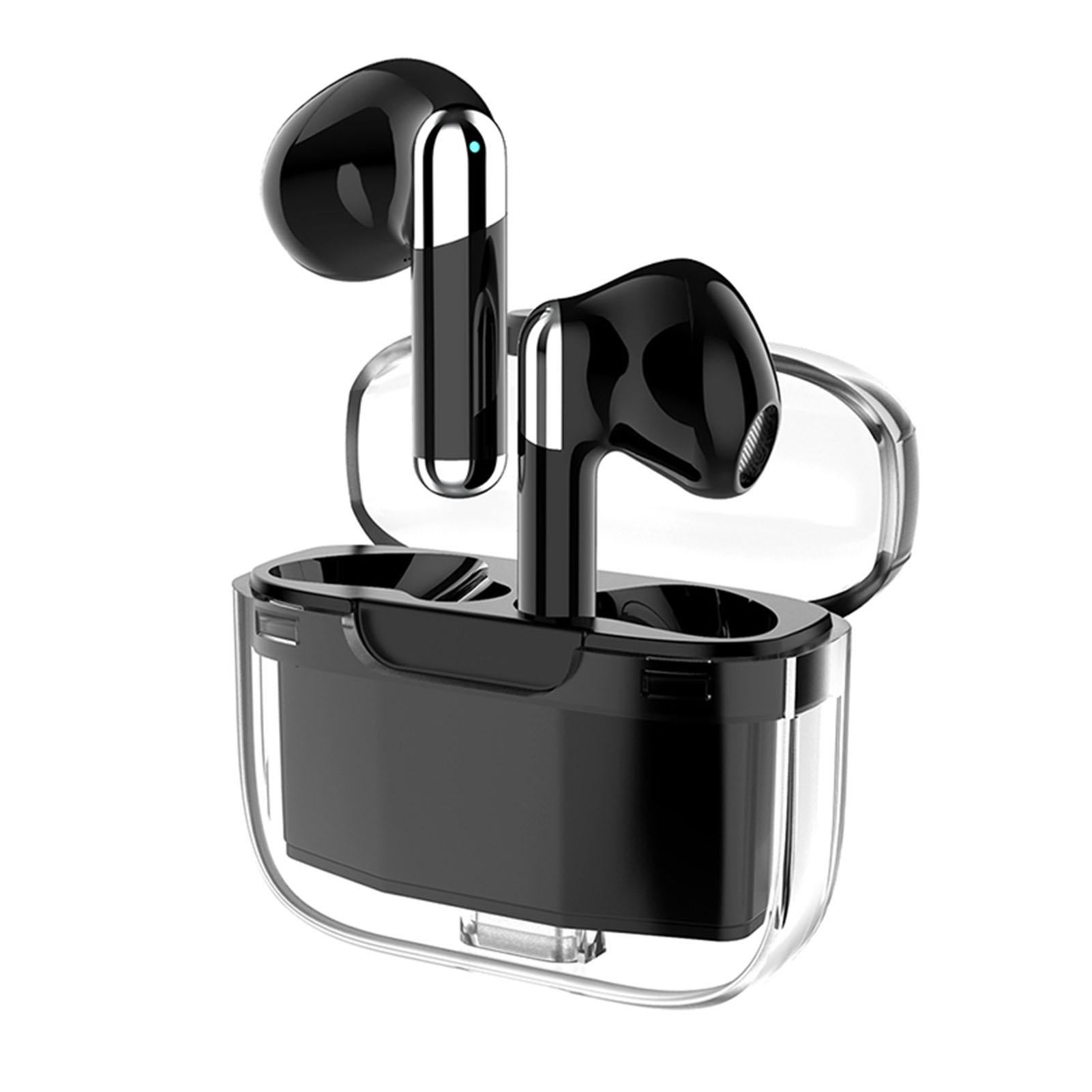 Language Translator Earbuds Bluetooth 5.3 Support 144 Languages Wireless Translator Earphone with Transparent Case Black - Image 2