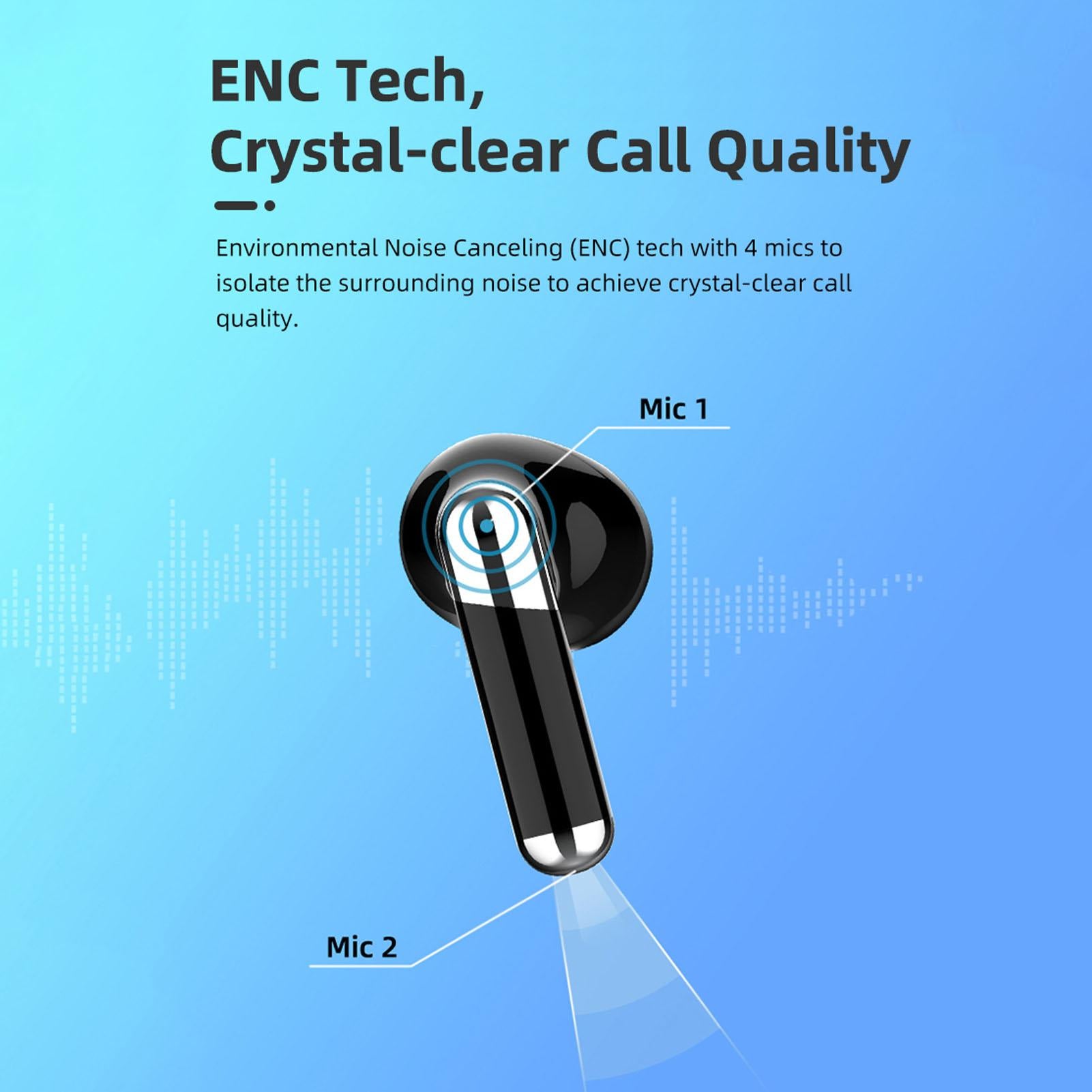 Language Translator Earbuds Bluetooth 5.3 Support 144 Languages Wireless Translator Earphone with Transparent Case Black - Image 7