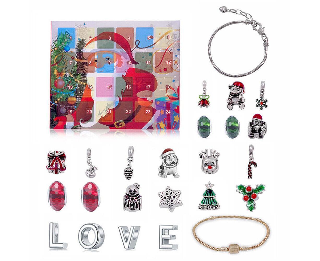 24PCS Bracelet Making Kit DIY Charm Pendants Earring Christmas Gifts Countdown Advent Calendar For Girls - Image 1