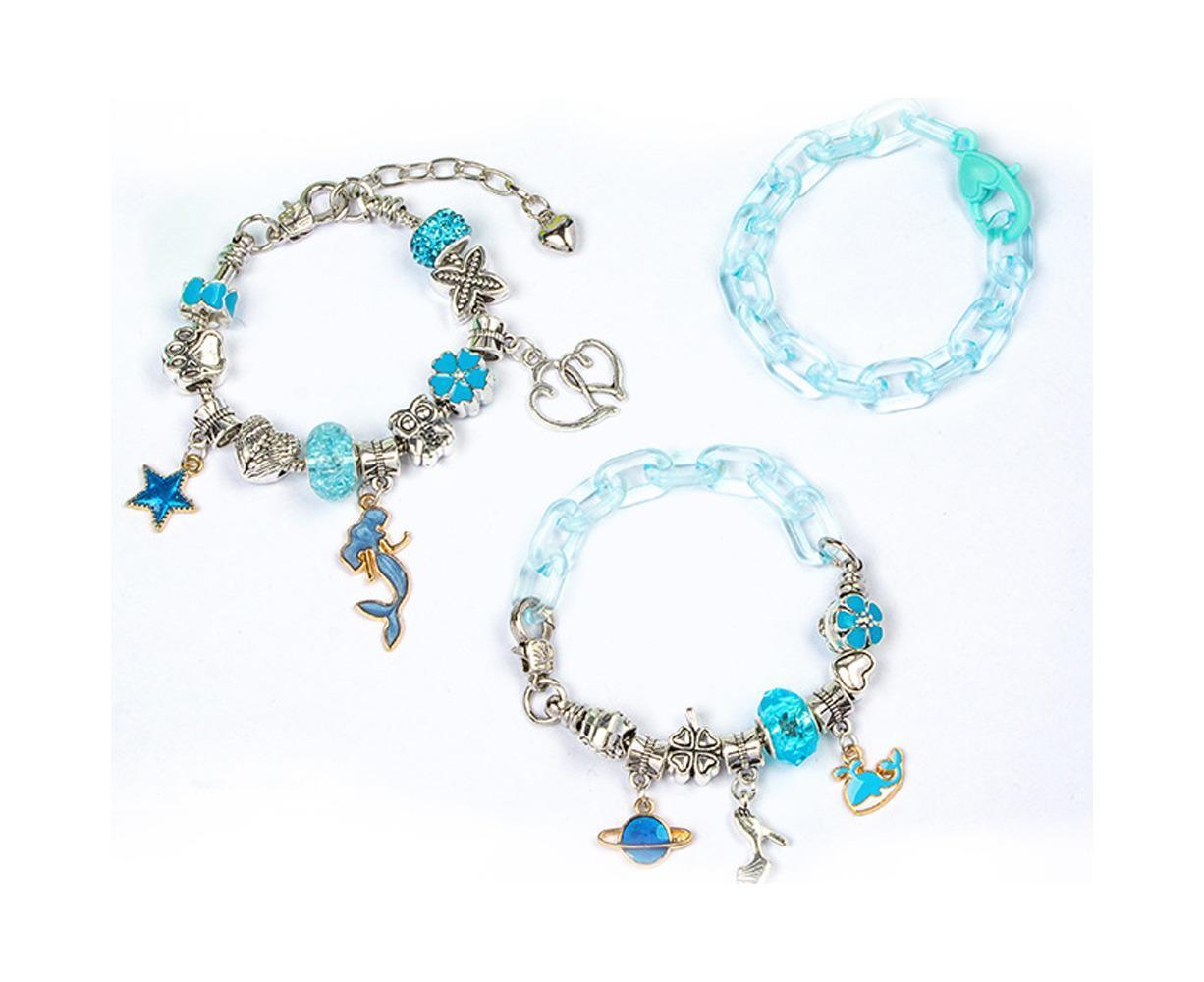113pcs Bracelet Making Kit DIY Charm Bracelets Kit Jewellery Crafts Set for Girls Gifts - Blue - Image 3