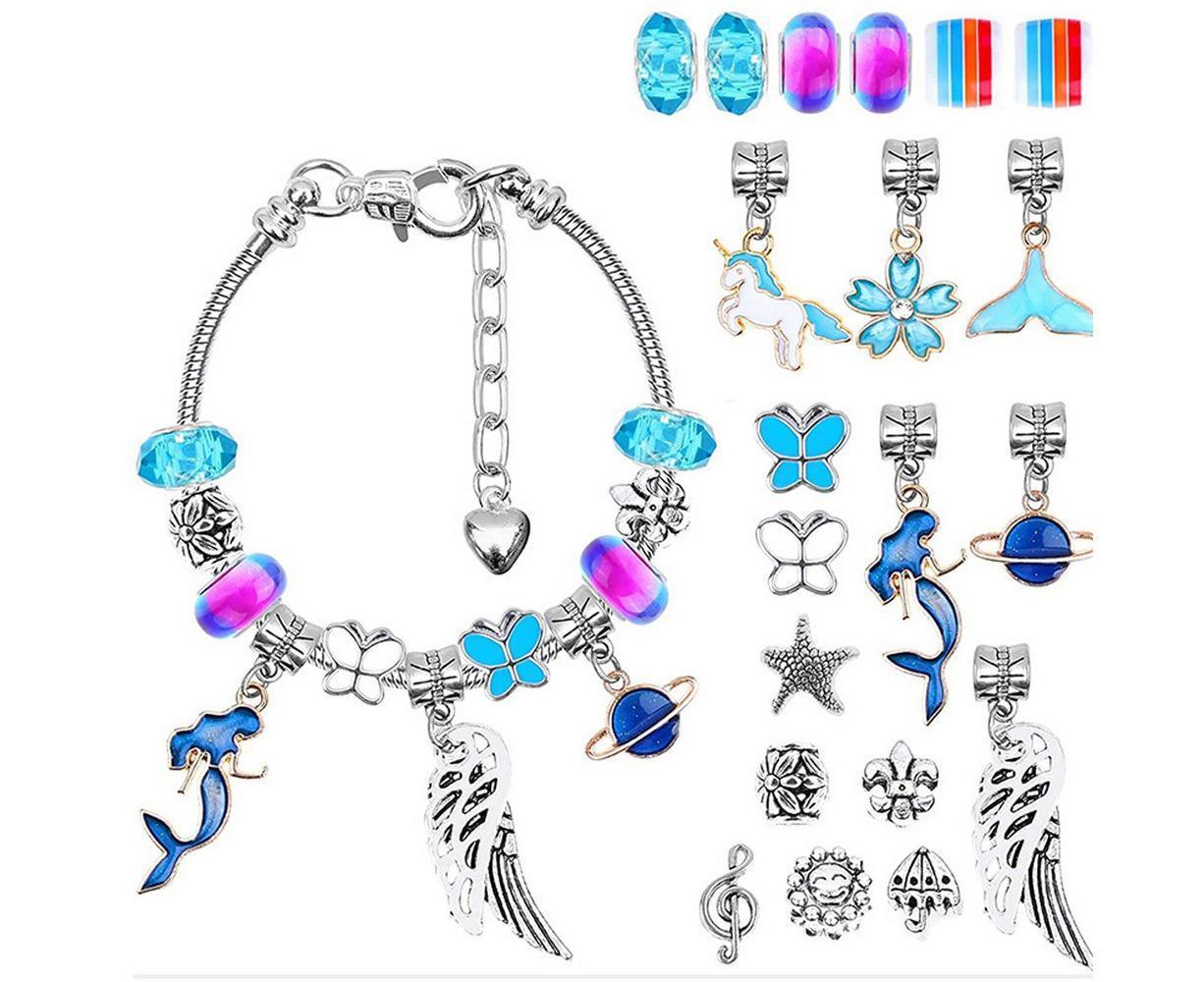 112pcs DIY Charm Jewelry Beads Crafts Bracelet Making Kit Gifts for Girls Xmas - Image 5