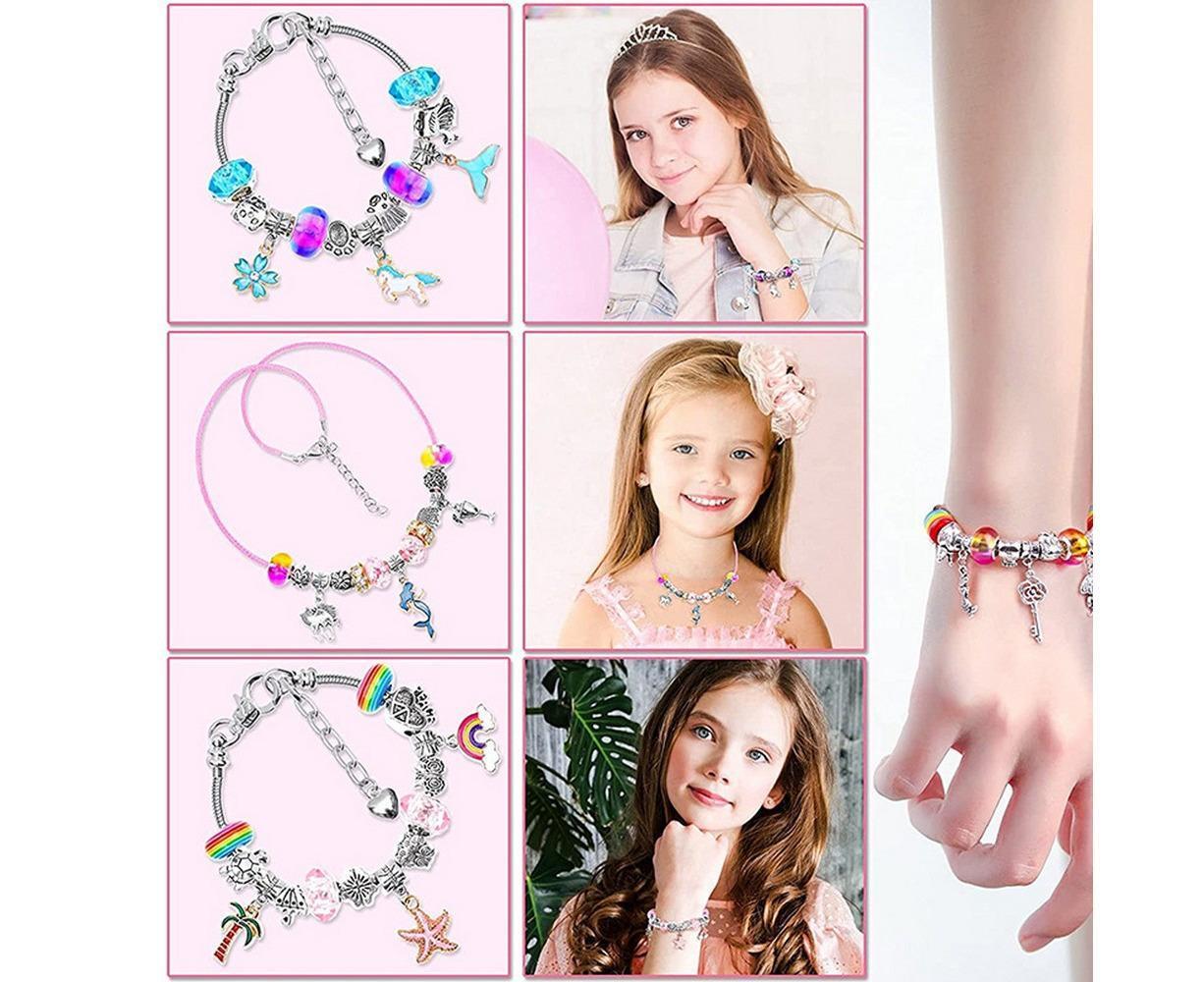 112pcs DIY Charm Jewelry Beads Crafts Bracelet Making Kit Gifts for Girls Xmas - Image 6