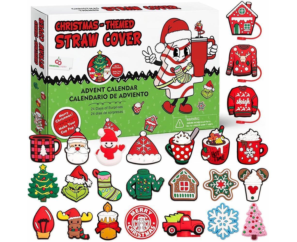2024 Advent Calendar 24 Days of Christmas Surprises with 10mm Straw Toppers - Image 3