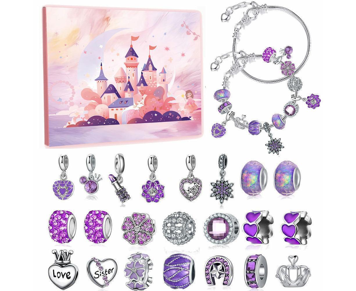 24 DAYS Christmas Advent Countdown Calendar Charm Bracelet Making Kit - Image 4