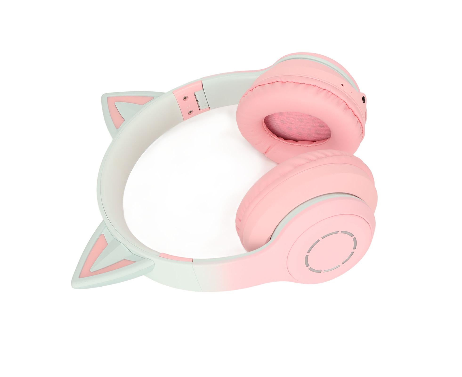 Cat Ear Bluetooth Gaming Headphones Wireless Foldable Music Headset with LED Light Detachable Microphone 3.5mm Cable Pink - Image 4
