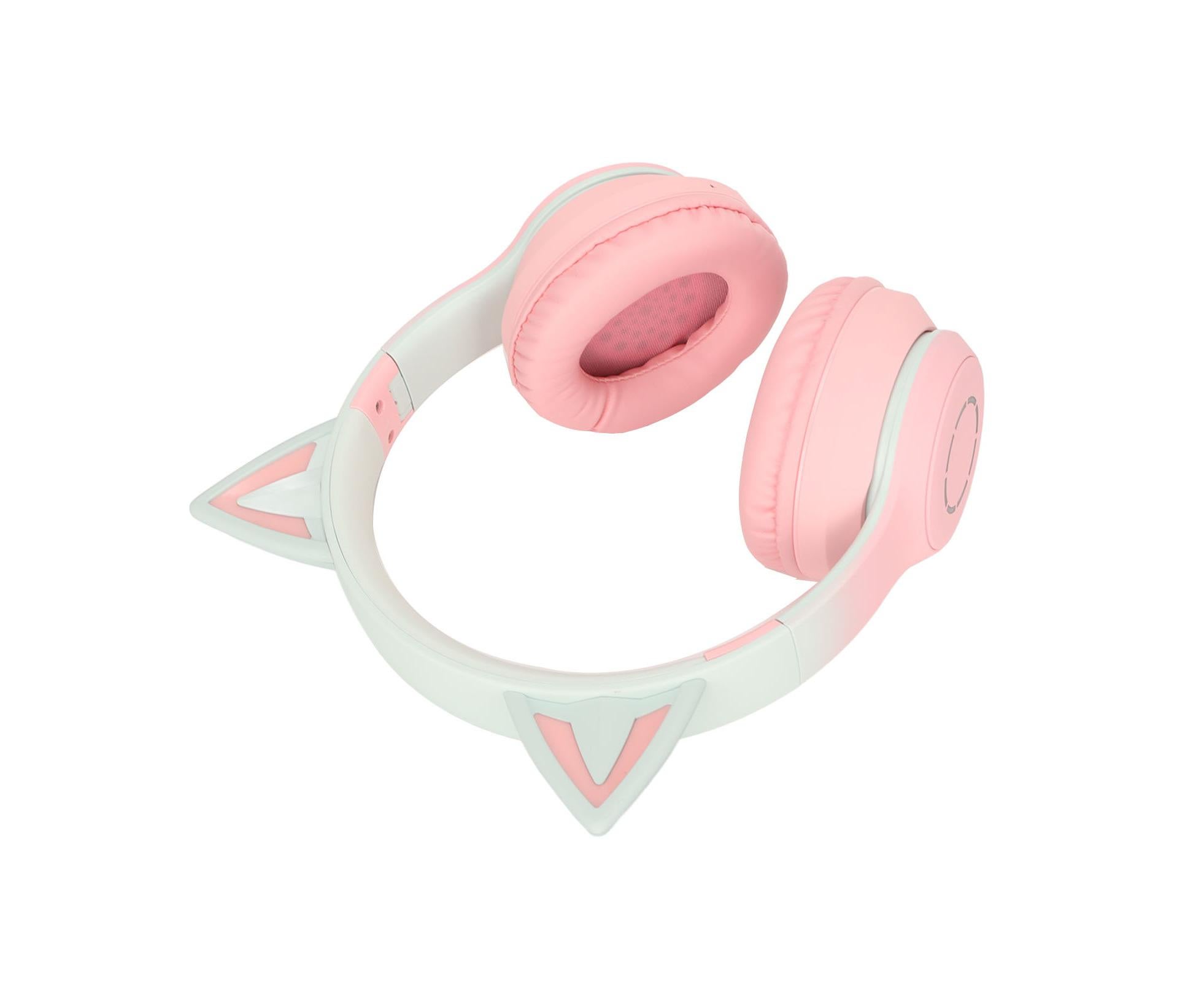 Cat Ear Bluetooth Gaming Headphones Wireless Foldable Music Headset with LED Light Detachable Microphone 3.5mm Cable Pink - Image 5