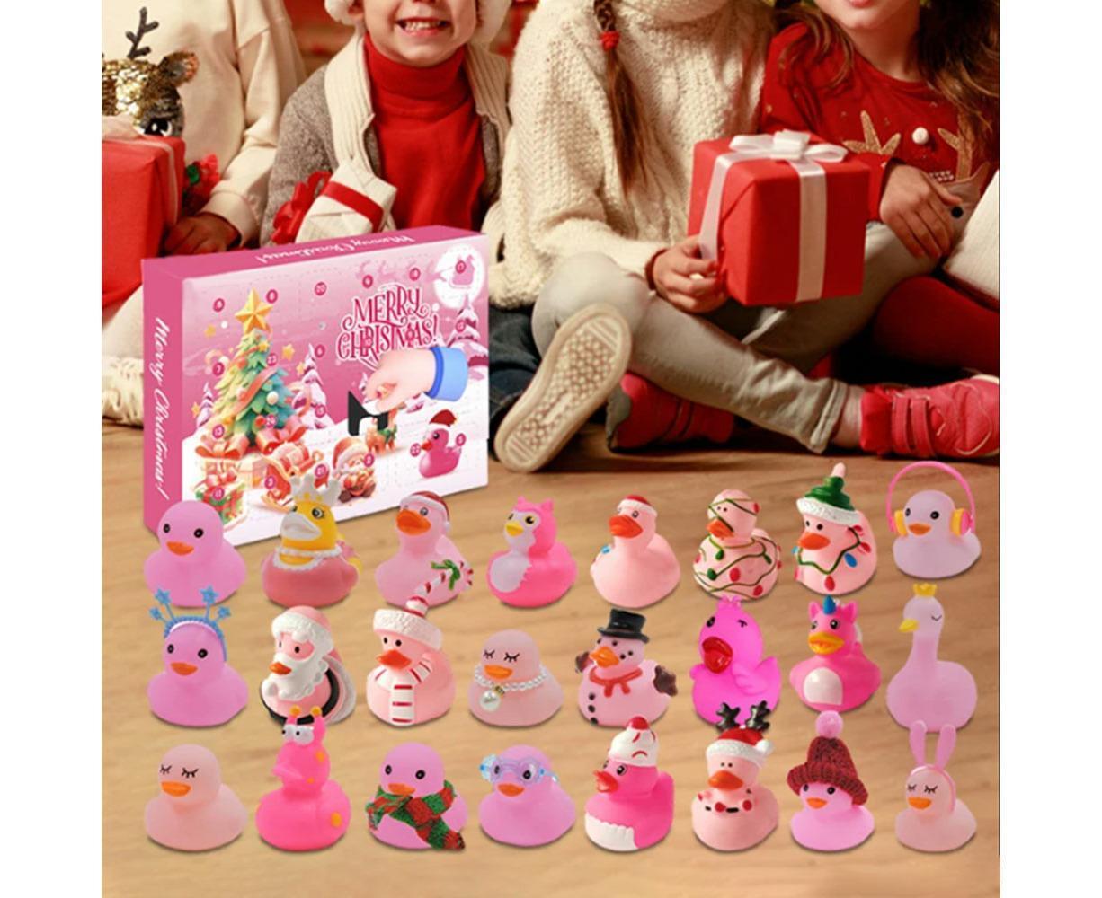 Christmas Advent Calendar 24Days Countdown Rubber Ducks Xmas Toys-Pink - Image 2