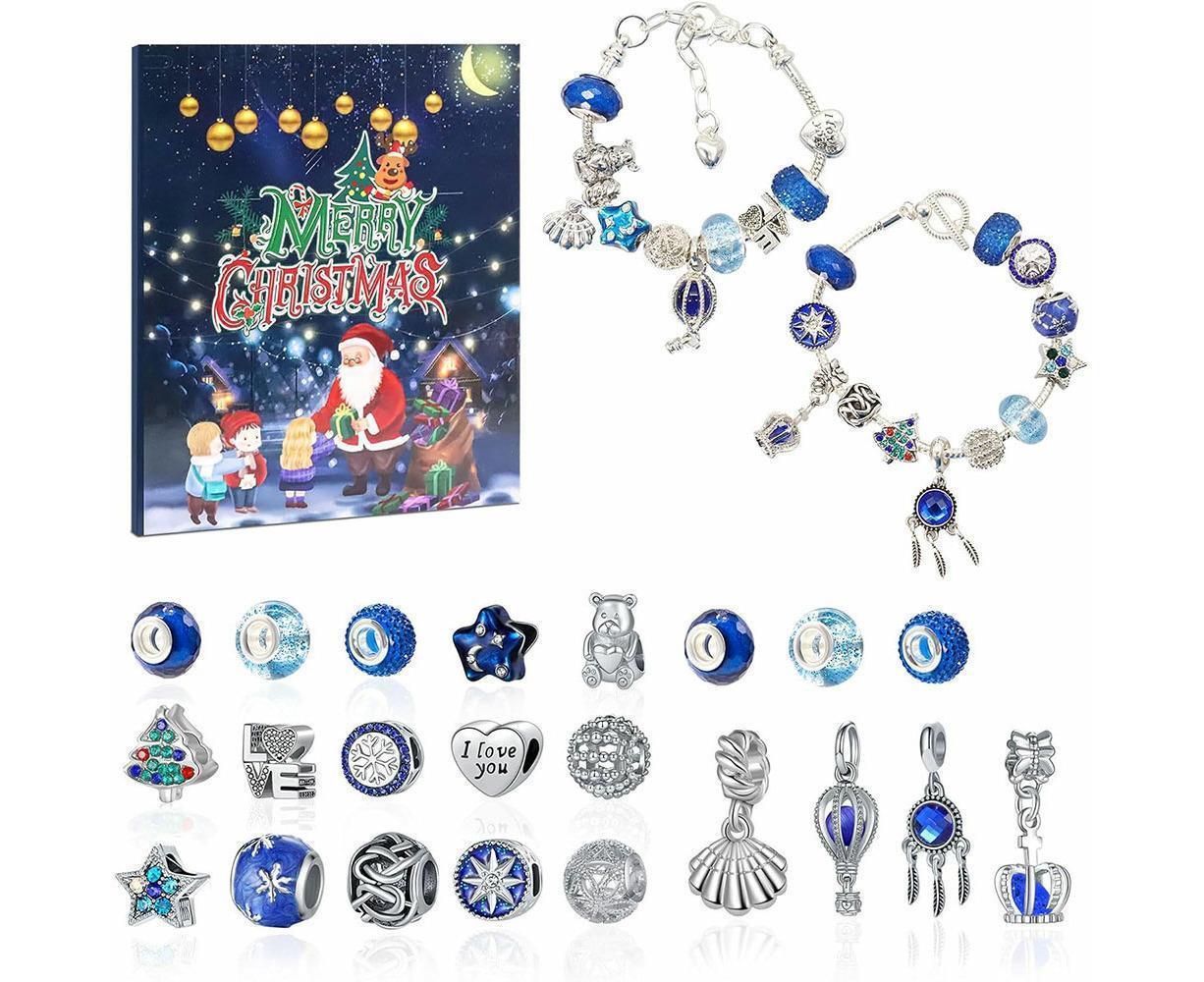 Christmas Advent Calendar DIY Bracelet Charm 24 Days Countdown Calendar Box - Image 1