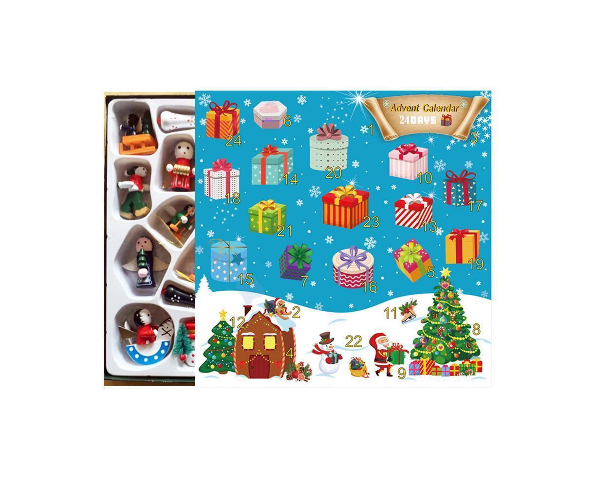 Christmas Tree Advent Calendar 24 Days Countdown to Christmas Tabletop Wooden Advent Calendar Tree - Image 2