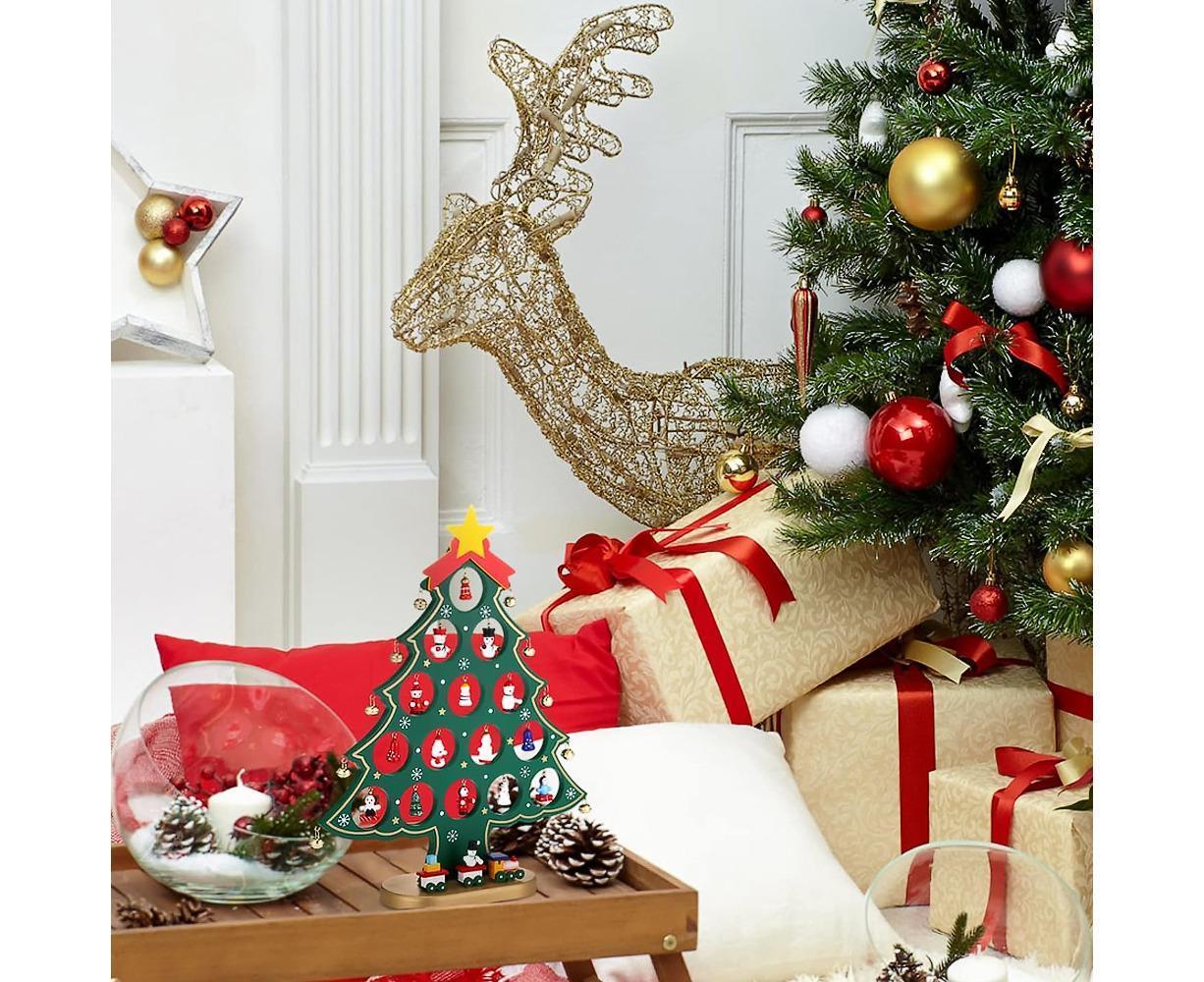 Christmas Tree Advent Calendar 24 Days Countdown to Christmas Tabletop Wooden Advent Calendar Tree - Image 4