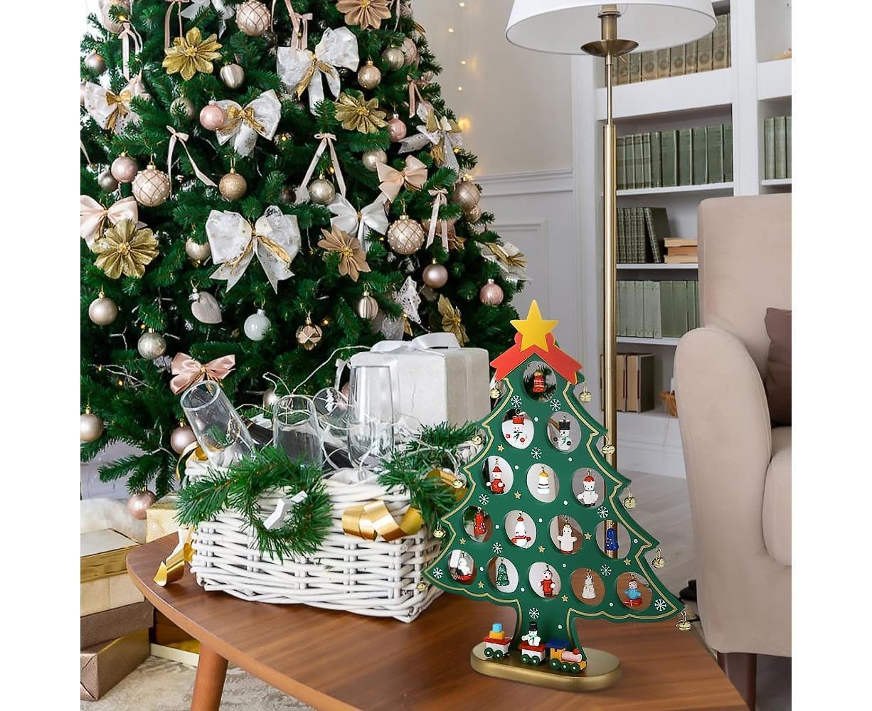 Christmas Tree Advent Calendar 24 Days Countdown to Christmas Tabletop Wooden Advent Calendar Tree - Image 6
