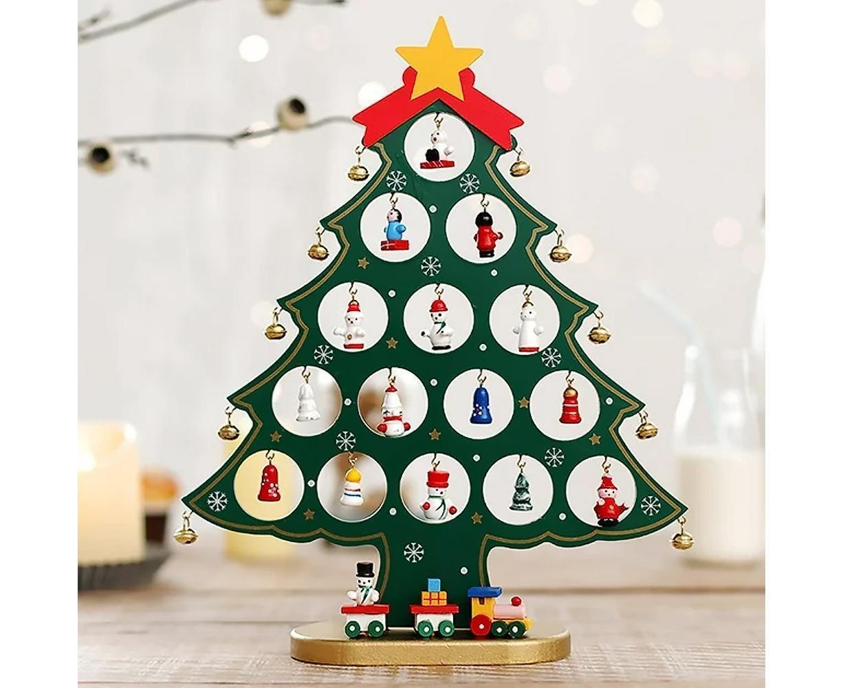 Christmas Tree Advent Calendar 24 Days Countdown to Christmas Tabletop Wooden Advent Calendar Tree - Image 7