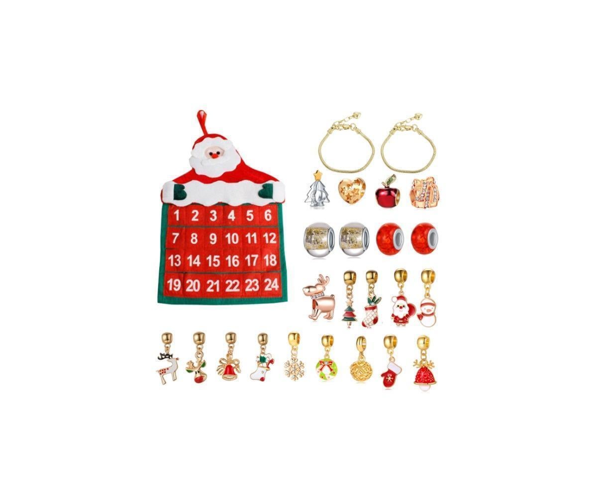 Non-woven Hanging Christmas Advent Charm Calendar Bag-Gold Bracelet - Image 1