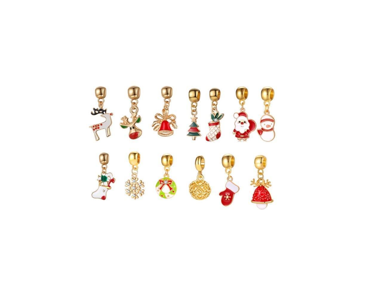 Non-woven Hanging Christmas Advent Charm Calendar Bag-Gold Bracelet - Image 5