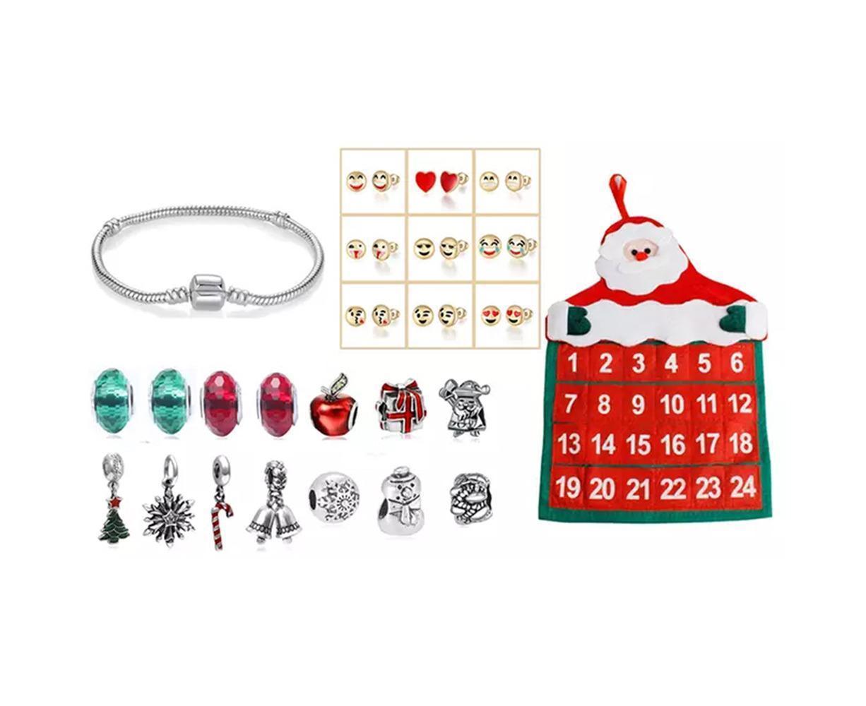 Non-woven Hanging Christmas Advent Charm Calendar Bag-Smiley Jewelry - Image 1