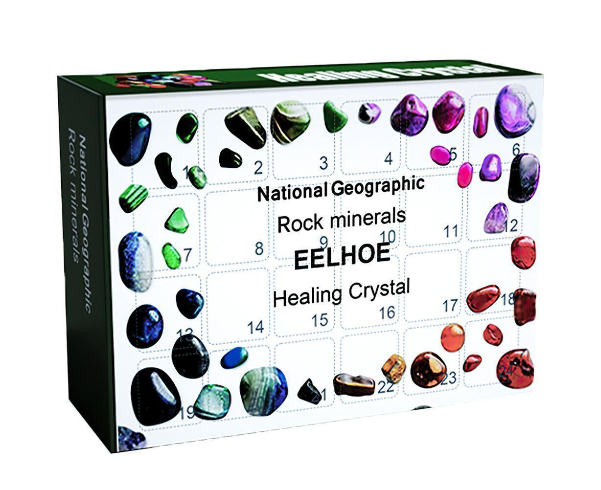 24pcs Christmas Count Down Stones Xmas Advent Calendar Minerals Festival Supplies - Image 1
