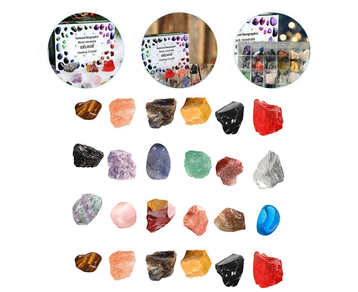 24pcs Christmas Count Down Stones Xmas Advent Calendar Minerals Festival Supplies - Image 4