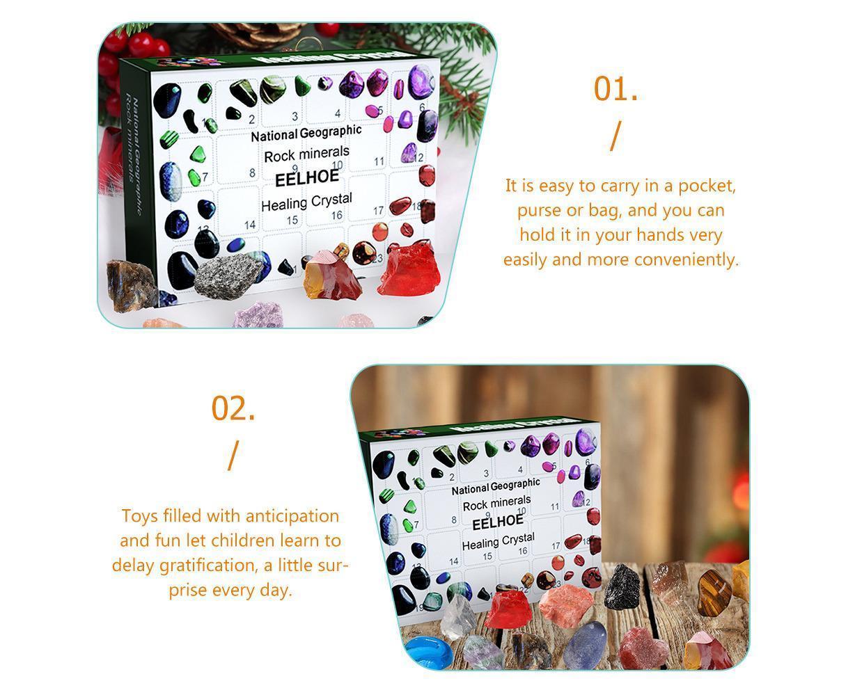 24pcs Christmas Count Down Stones Xmas Advent Calendar Minerals Festival Supplies - Image 6