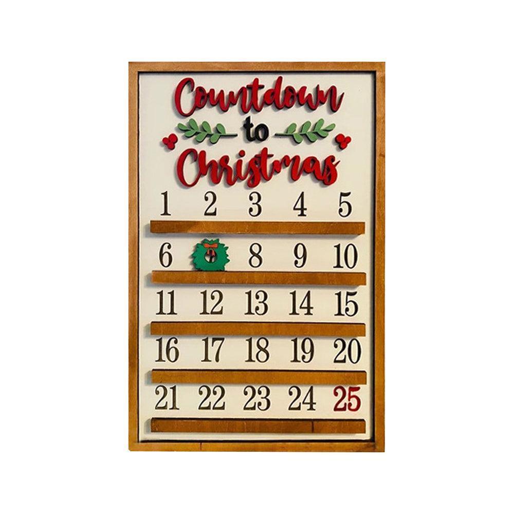 25 Days Wooden Hanging Christmas Advent Countdown Calendar - Image 1
