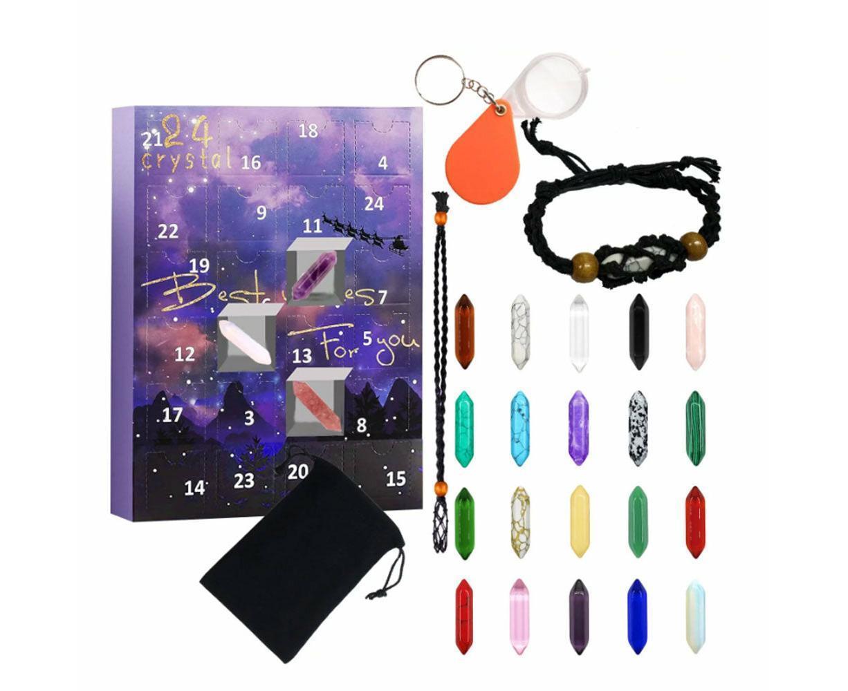 24-Day Christmas Advent Calendars Rhinestone Bracelet Countdown Calendar Jewellery Making Blind Box - Image 1