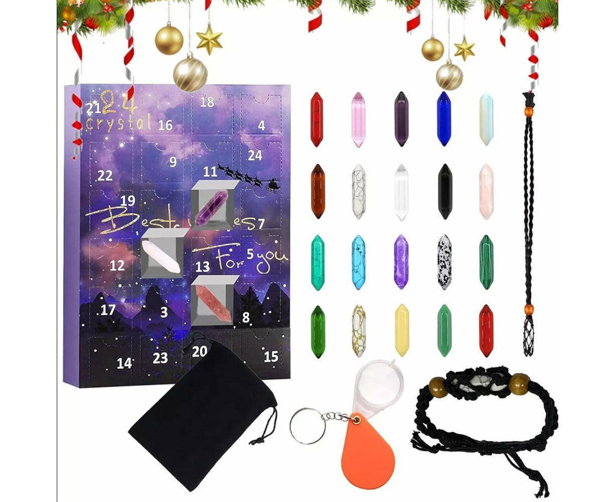 24-Day Christmas Advent Calendars Rhinestone Bracelet Countdown Calendar Jewellery Making Blind Box - Image 4