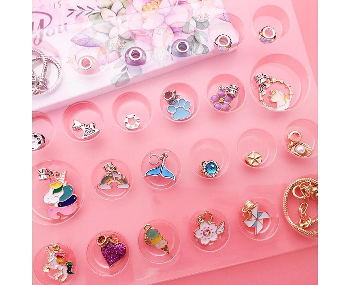 24pcs DIY Christmas Bracelet Advent Calendar Unicorn Christmas Charm Bracelet Set - Image 3