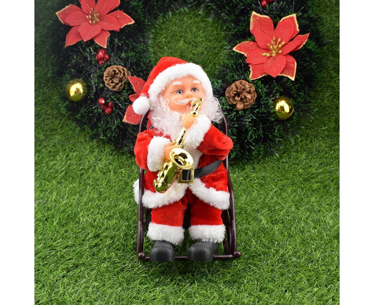 2024 Christmas Playing Saxophone Santa Claus in Chair with Music Electric Funny Santa Decoration Christmas Gifts - Image 4